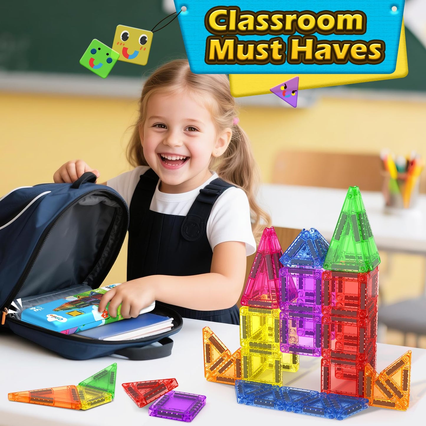 Magnetic Building Tiles for Kids Ages 4-8