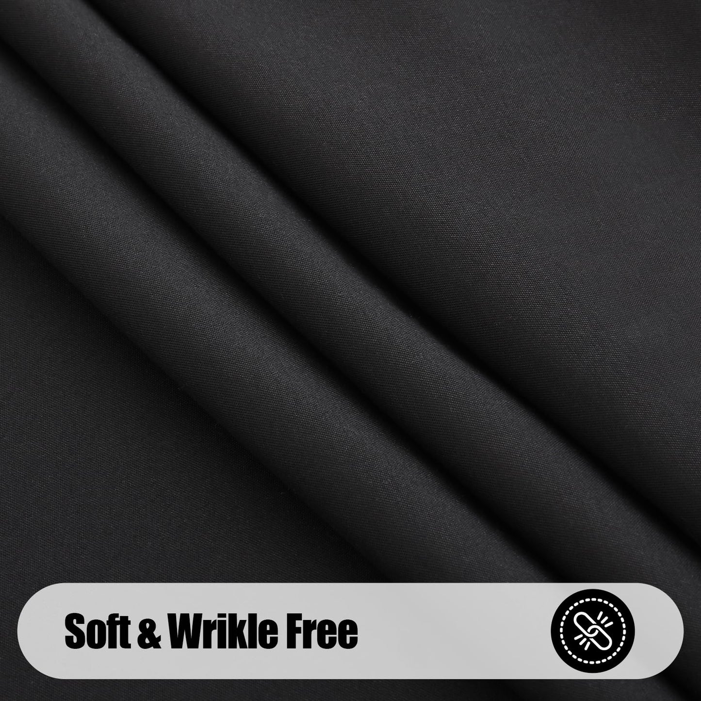 smiry Rectangle Table Cloth, Waterproof Anti-Scratch Polyester Tablecloth, Decorative Washable Fabric Table Cover for Dining, Buffet, Parties and Outdoor, 60x84, Black