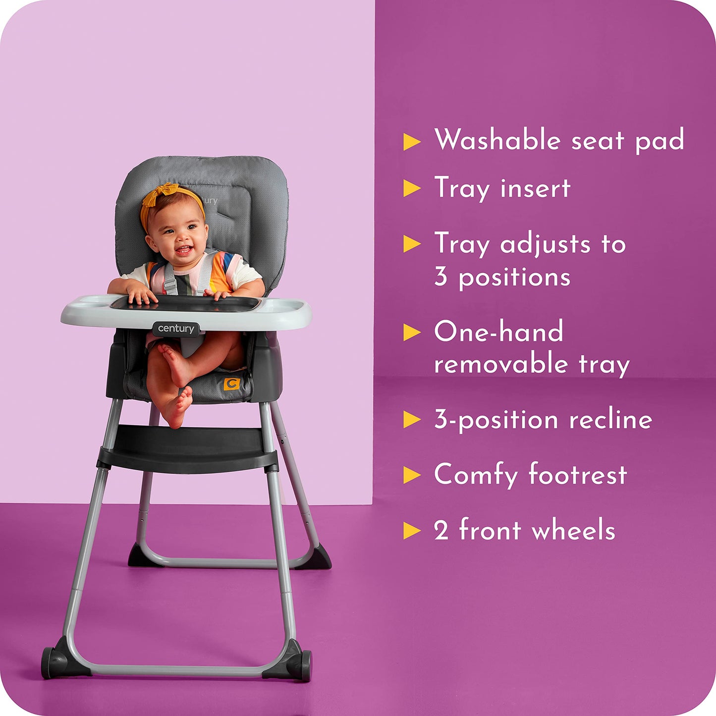 Century Dine On 4-in-1 High Chair | Grows with Child with 4 Modes, Berry