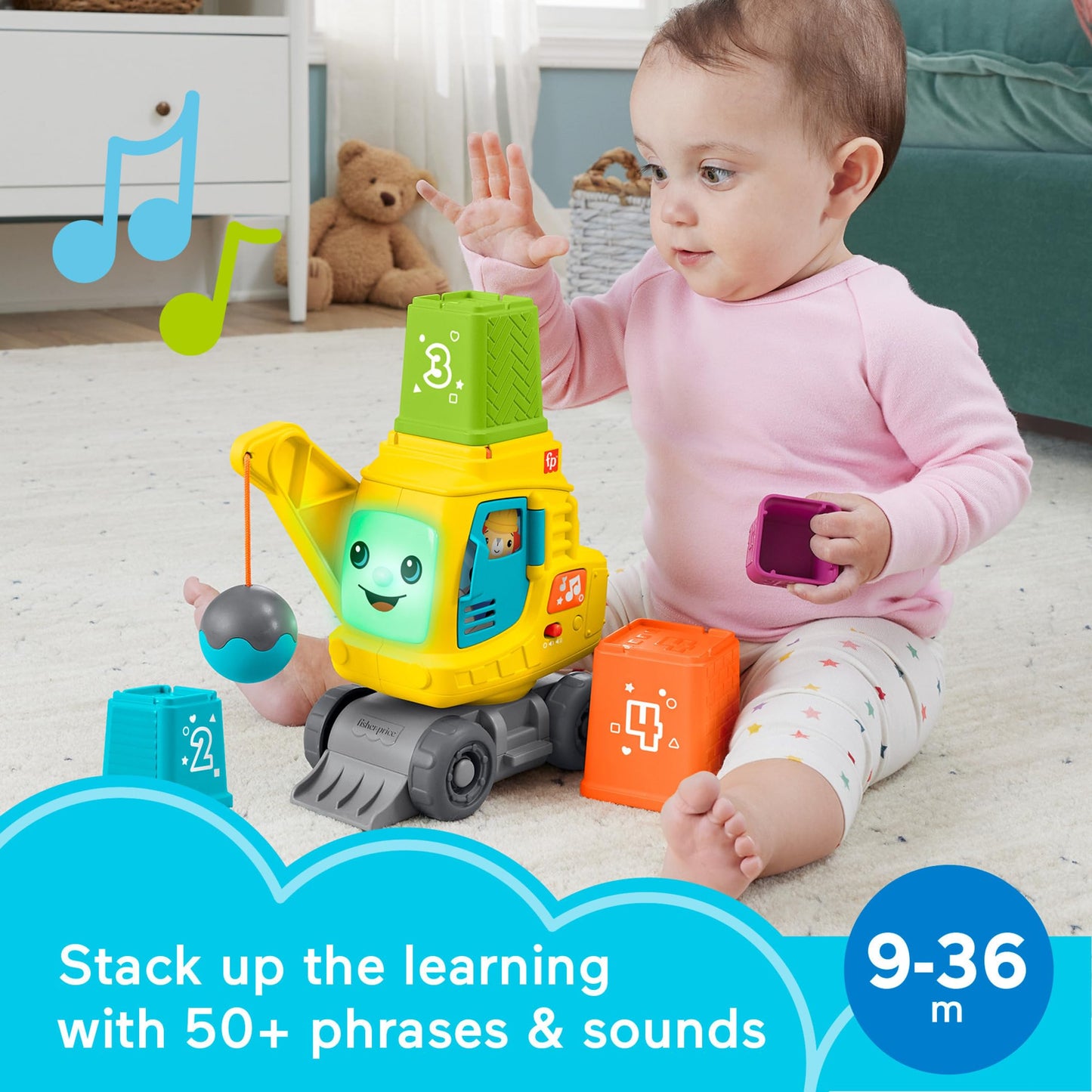 Fisher-Price Learning Toy Crane with Blocks