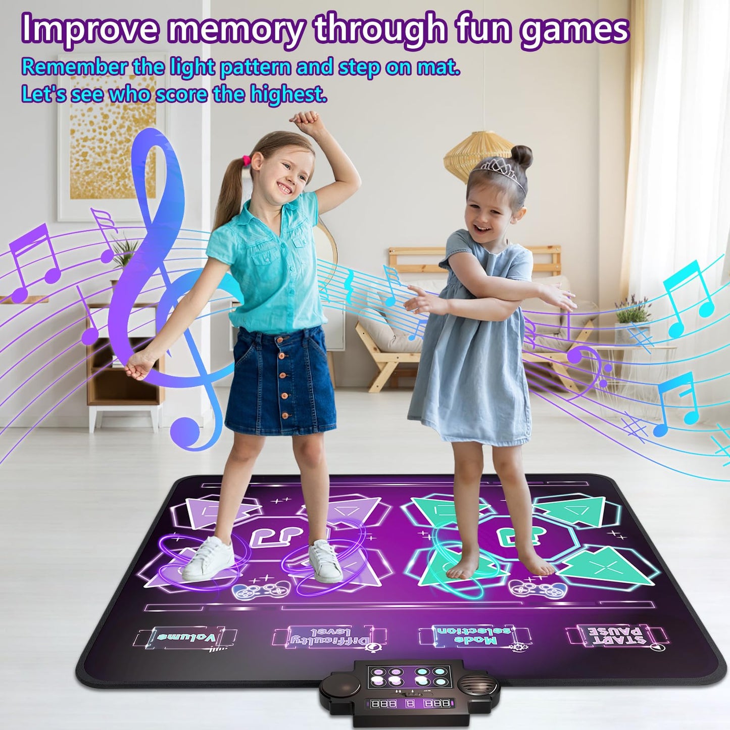 Kids Dance Mat - 2-Player Electronic Floor Game