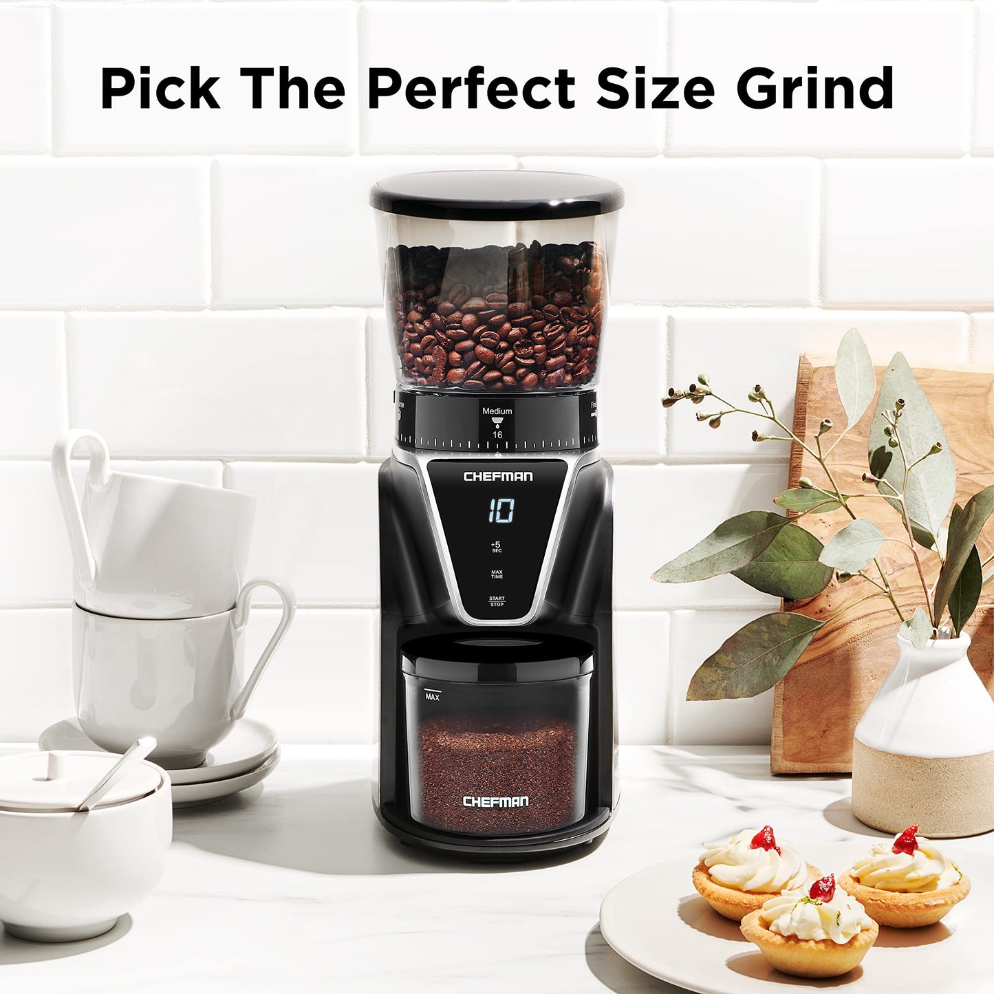 Chefman Burr Coffee Grinder with 31 Settings