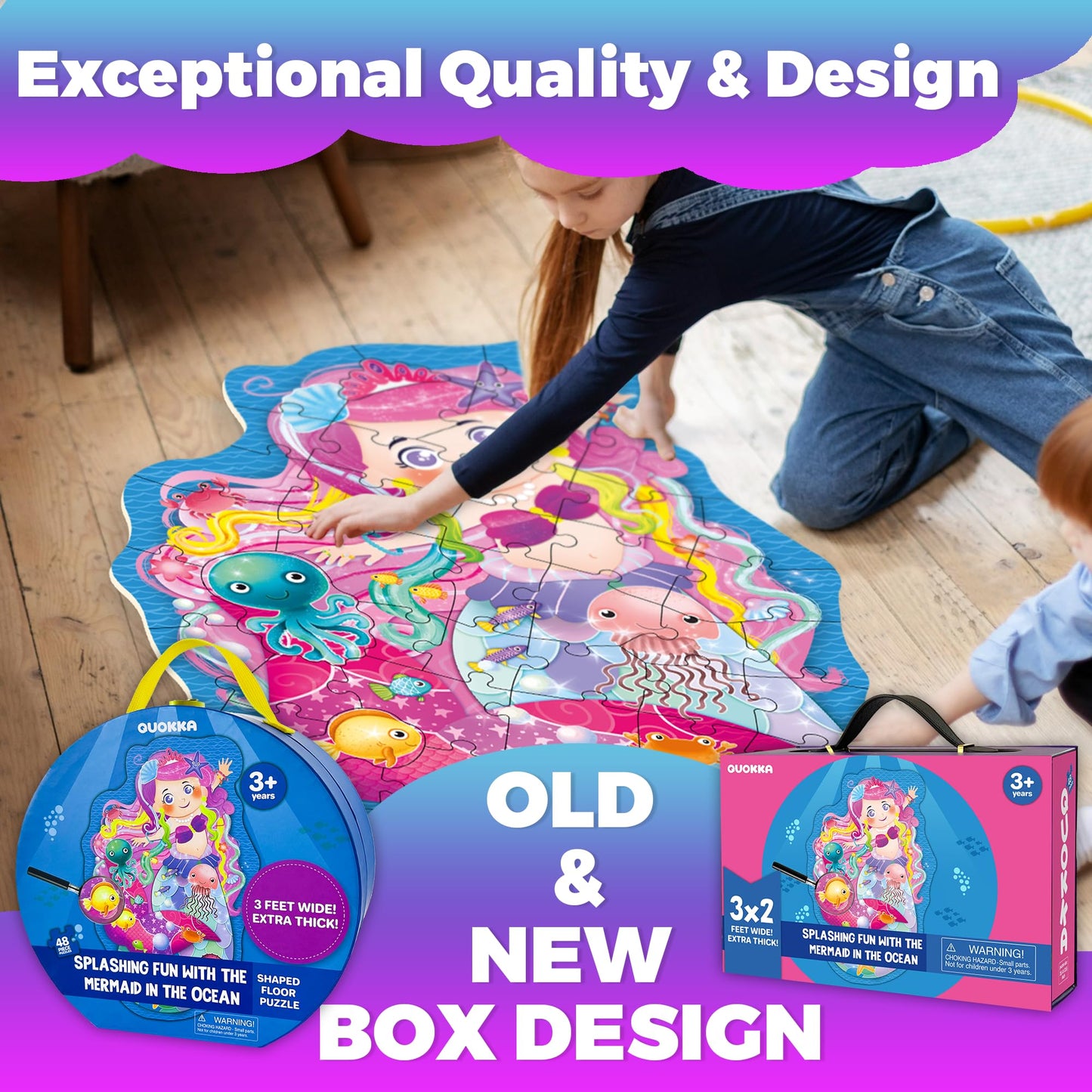 QUOKKA Glitter Giant Floor Puzzle for Kids