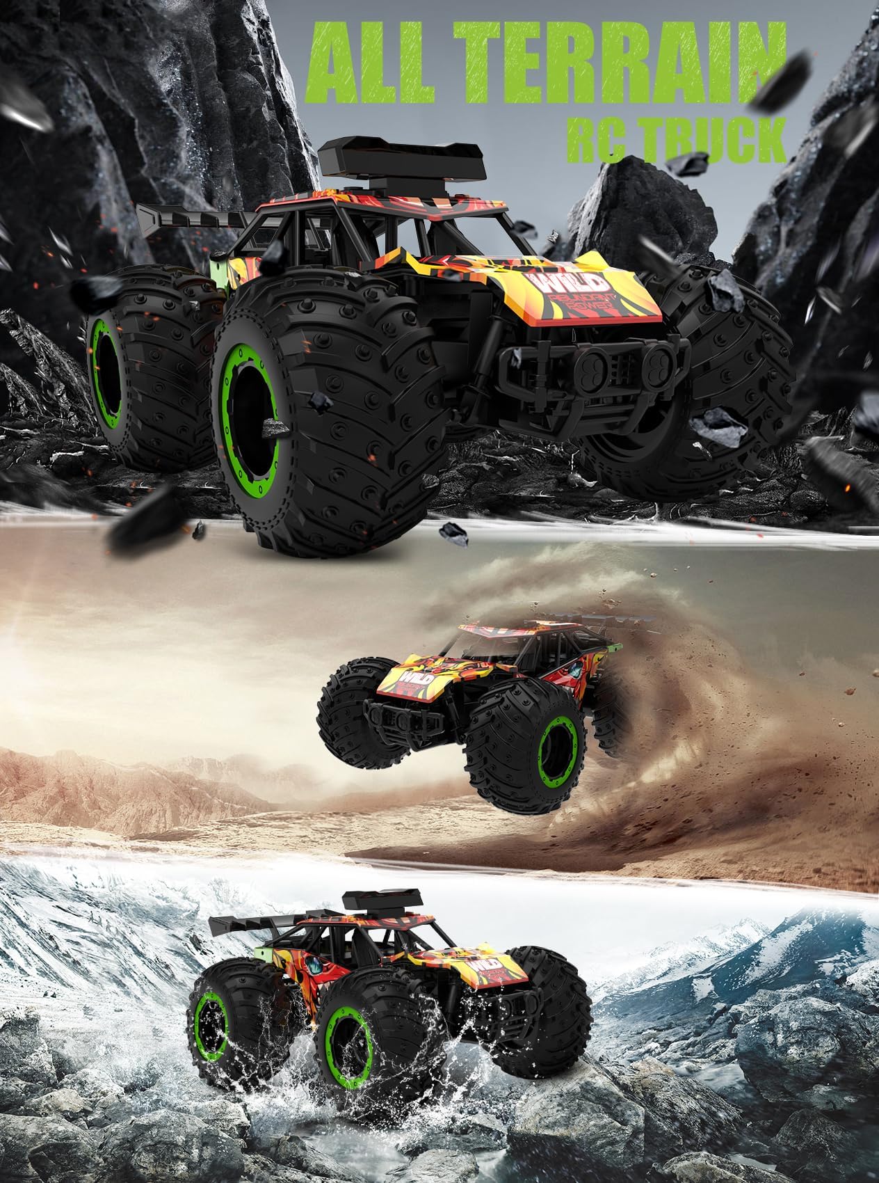 BEARBISU 1:20 RC Dinosaur Car, Off-Road Toy