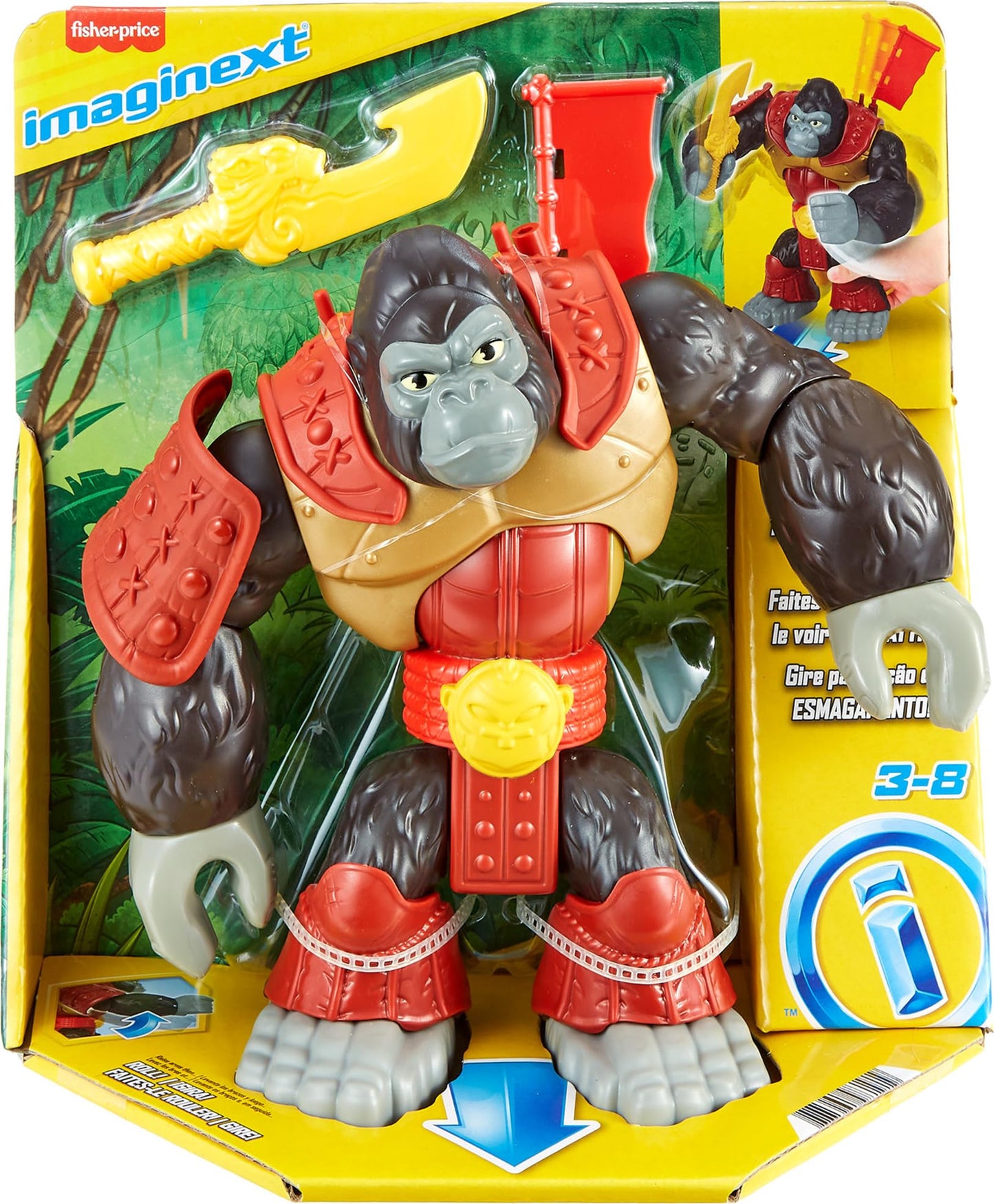 Fisher-Price Silverback Gorilla Figure with Accessories