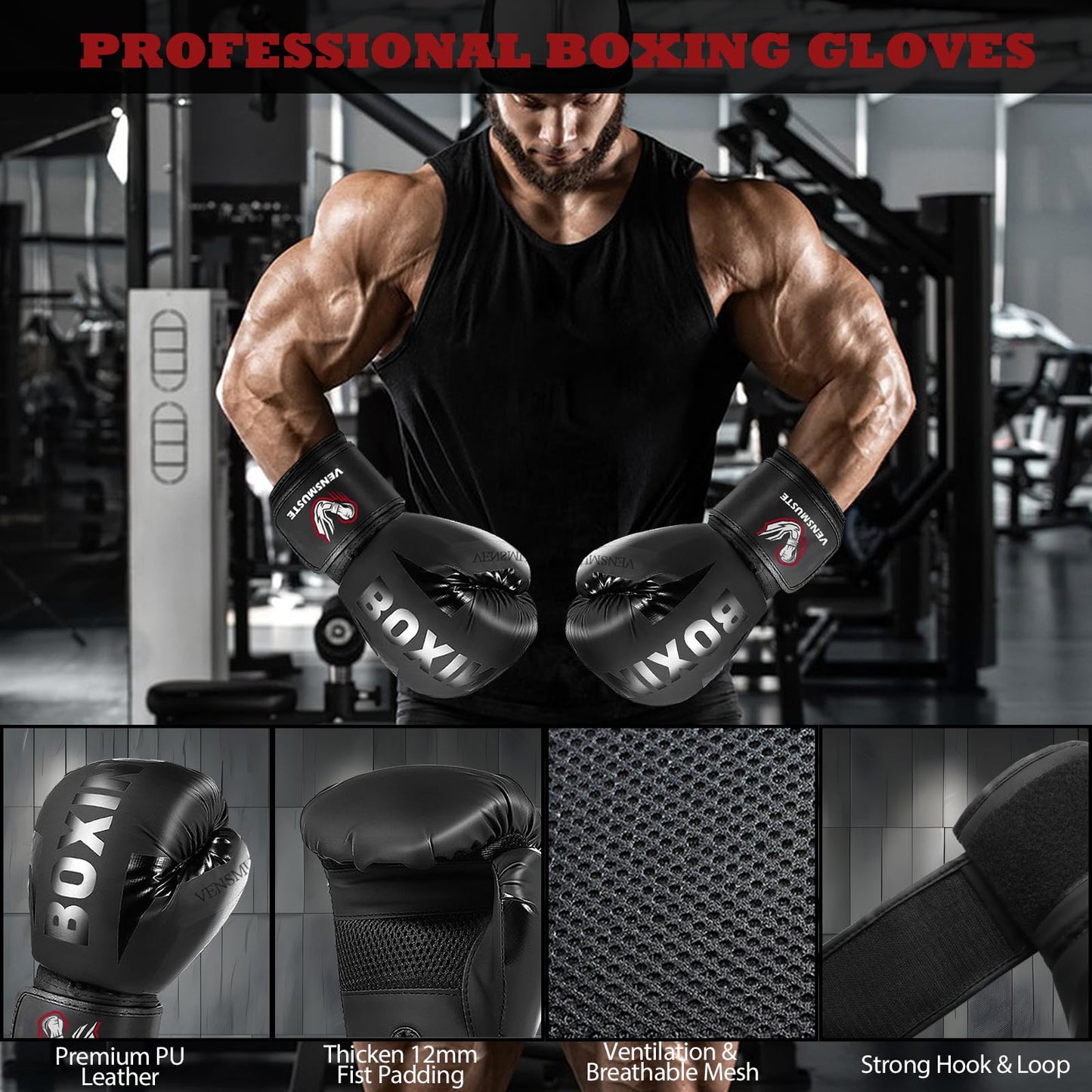 Heavy Punching Bag with Gloves for Training