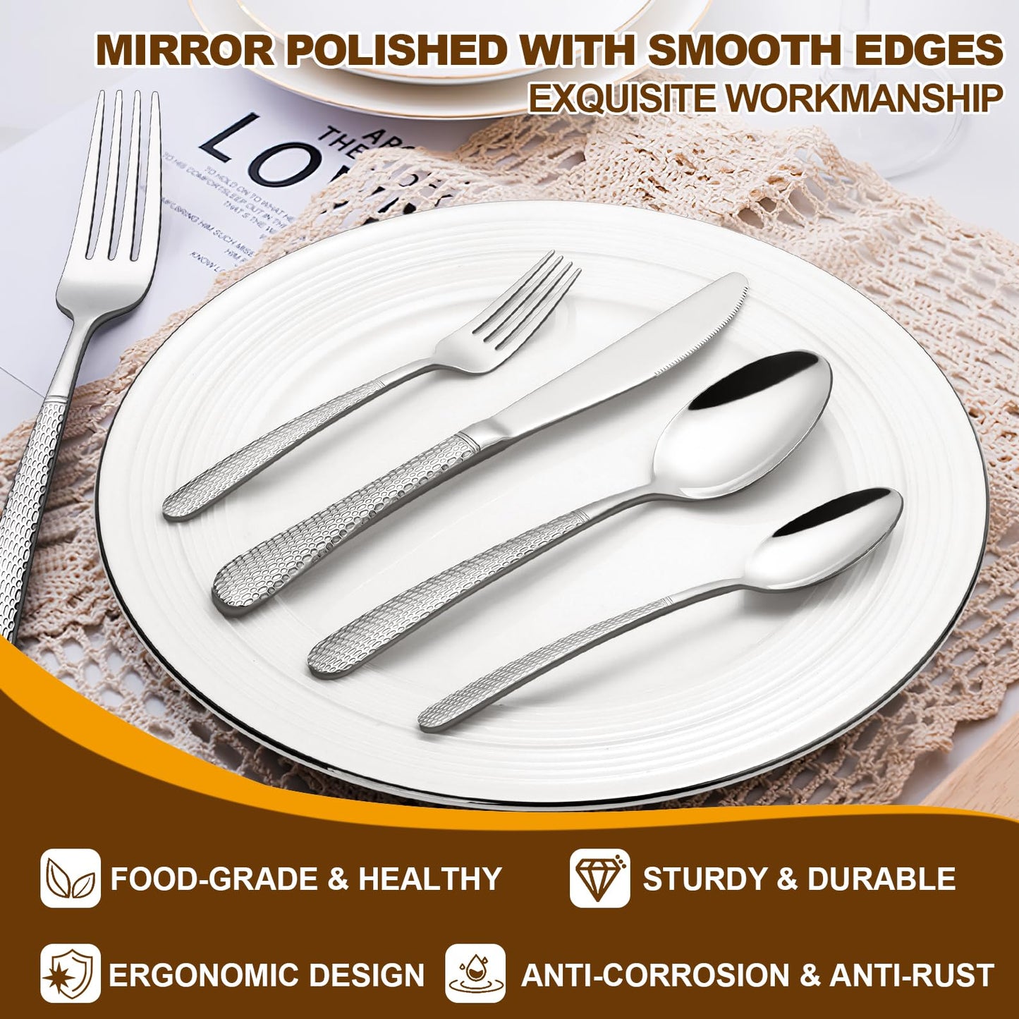 40-Piece Stainless Steel Flatware Set for 8