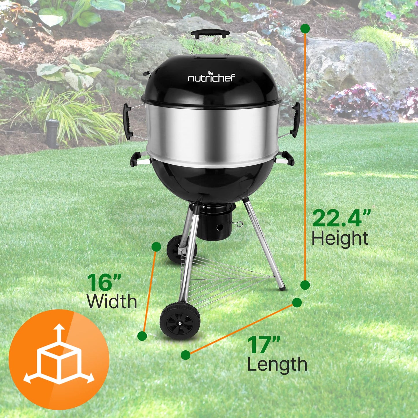 NutriChef Portable BBQ Grill for Outdoor Fun