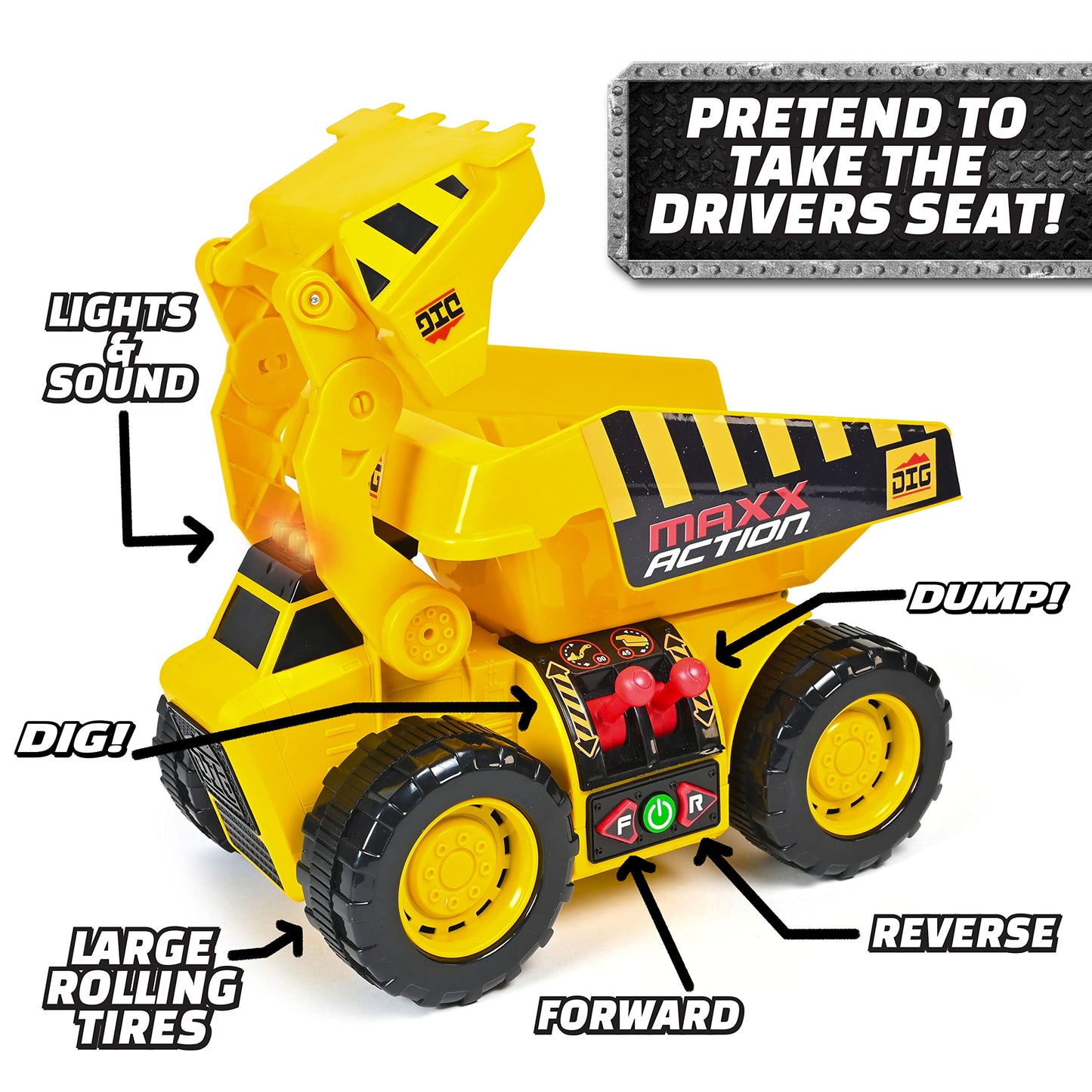 Maxx Action Motorized Excavator and Dump Truck Toy