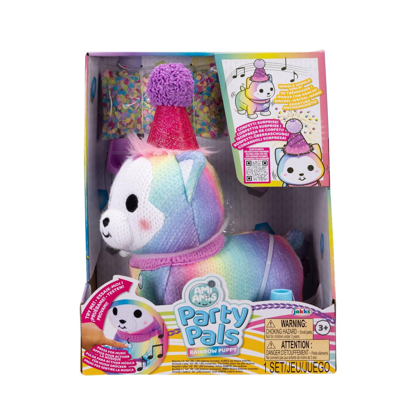 Rainbow Party Plush Toy with Music & Surprise!