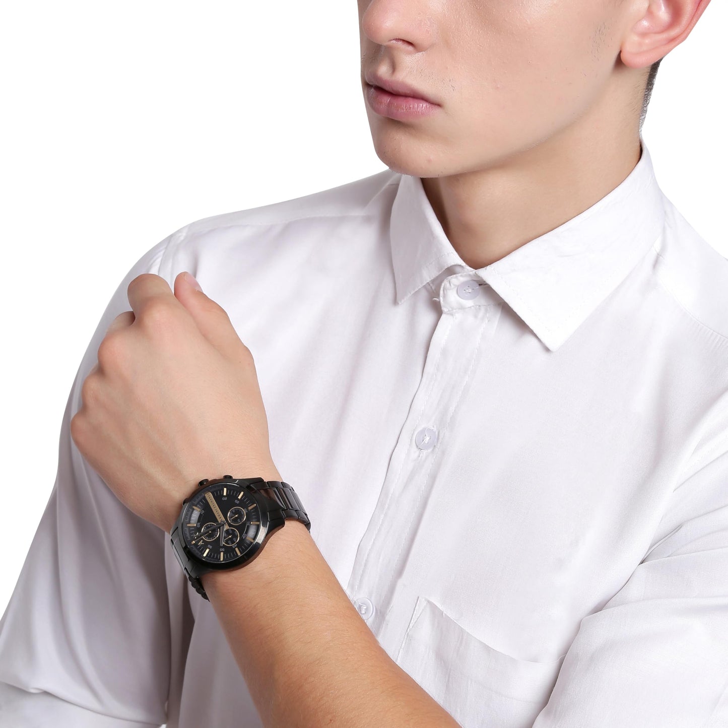 A|X ARMANI EXCHANGE Men's Chronograph Black Stainless Steel Watch (Model: AX2164)