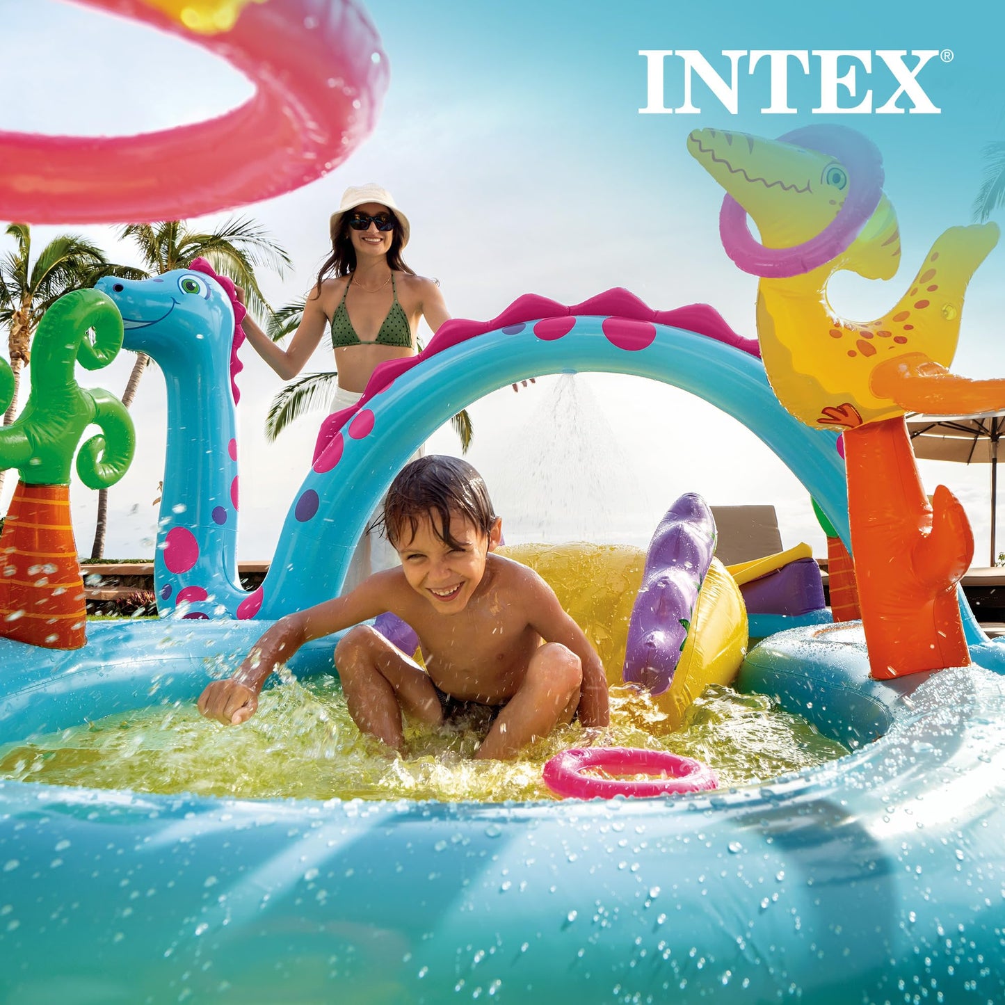 Intex Dinoland Inflatable Kiddie Pool 11' x 7.5'