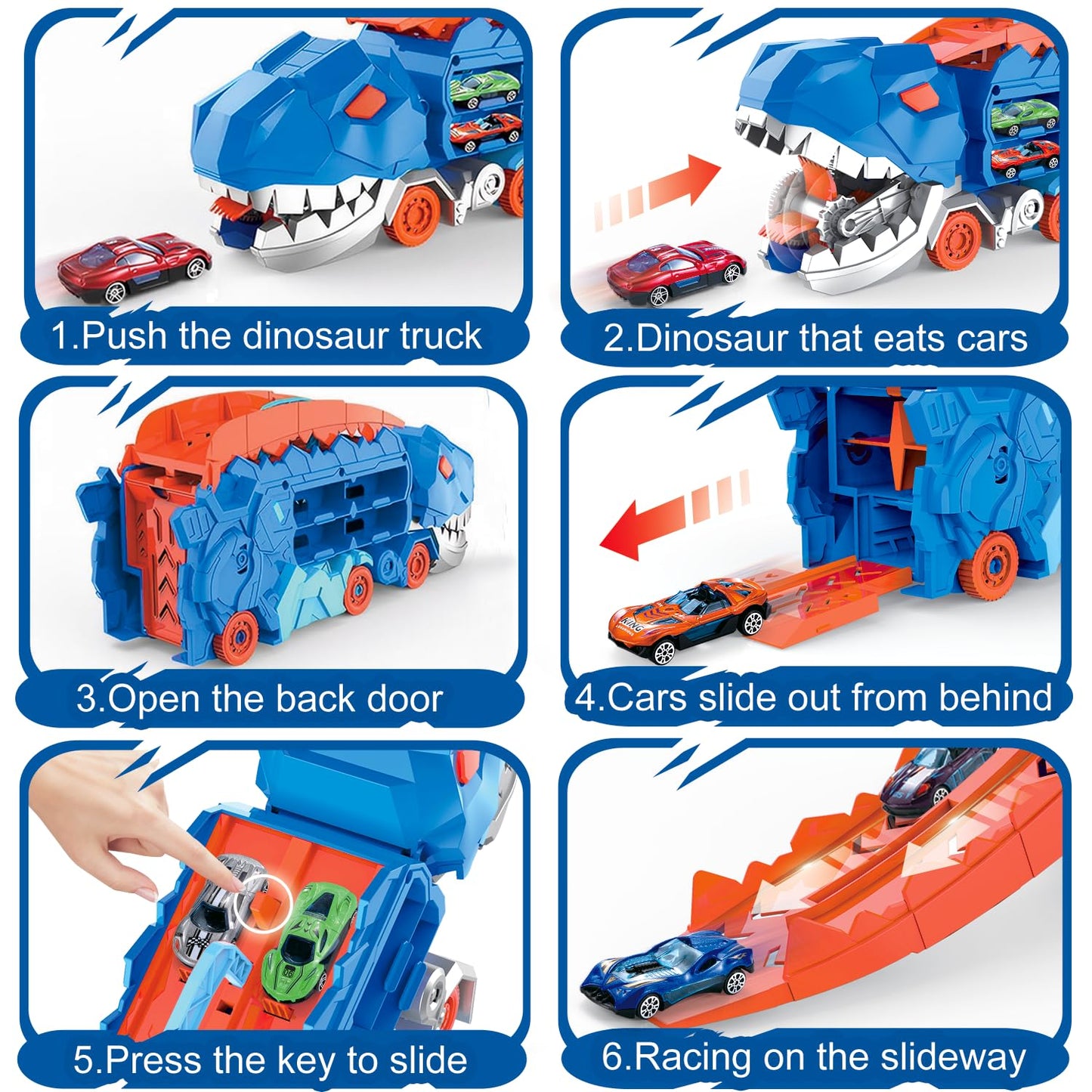 Dinosaur Truck Toy with T-Rex Carrier for Kids