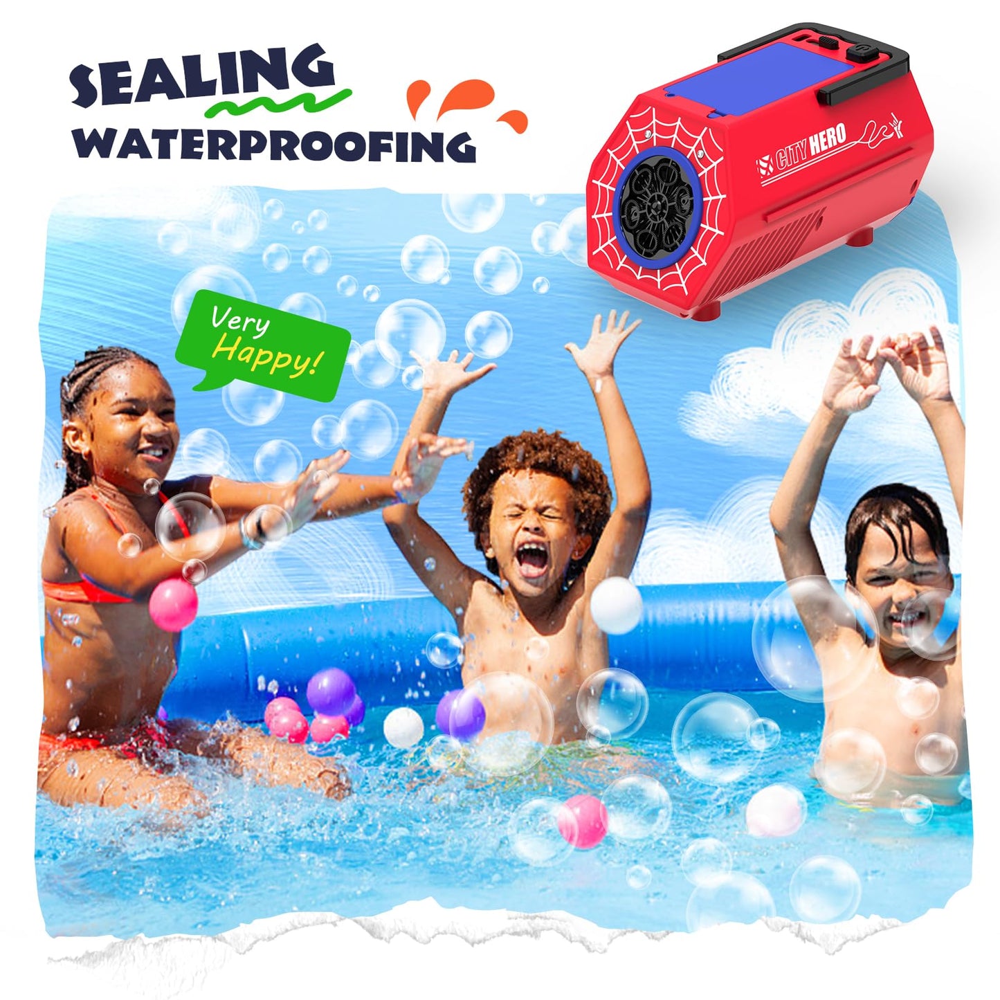 Bubble Machine for Kids - Automatic Bubble Blower 2 Modes, 30000+ Bubbles/Min, 2 in 1 Bubble Gun Toy, Rechargeable Battery - Parties Birthday Gifts for Kids Ages 3 and Up, Red