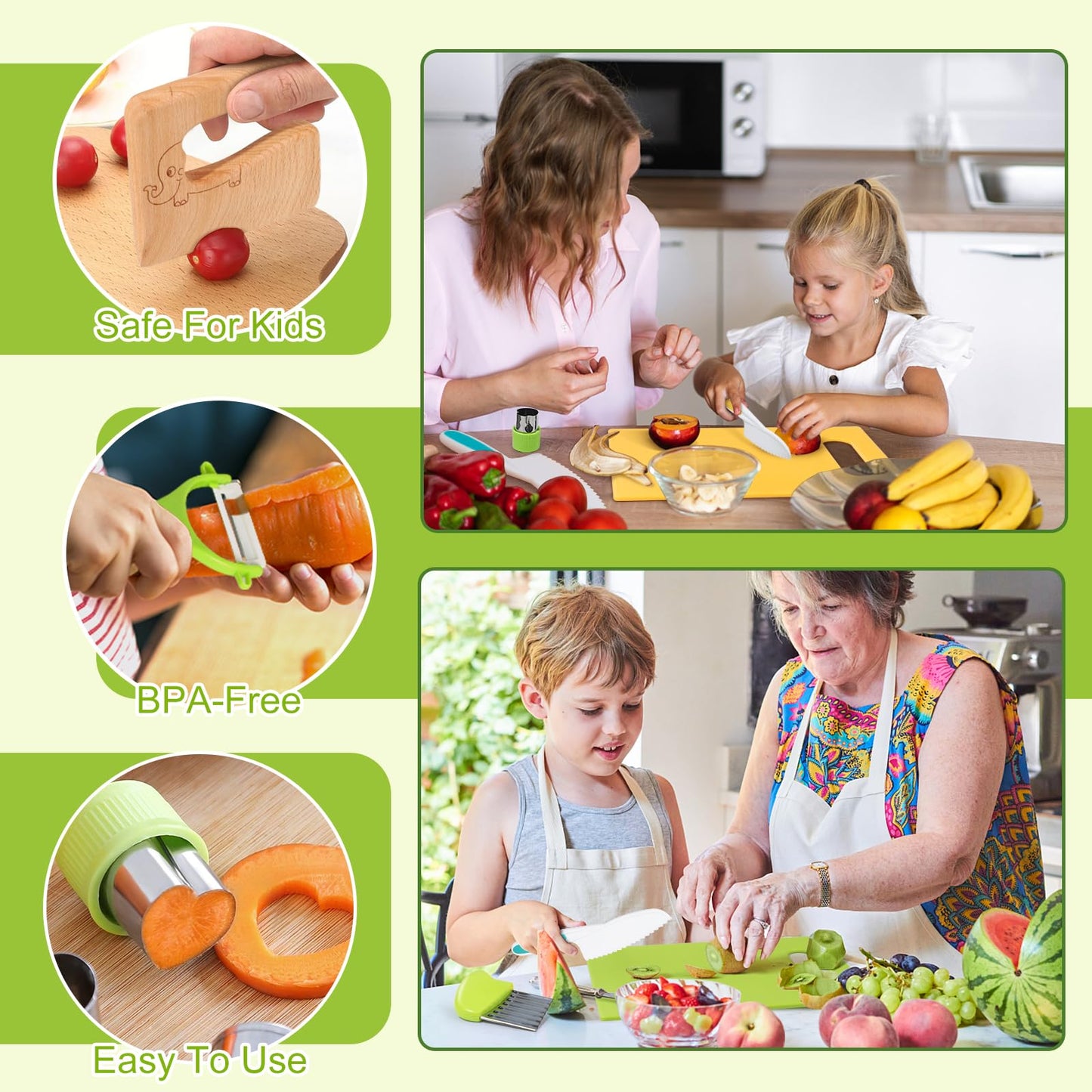 28PCS Toddler Knife Set for Kids Cooking