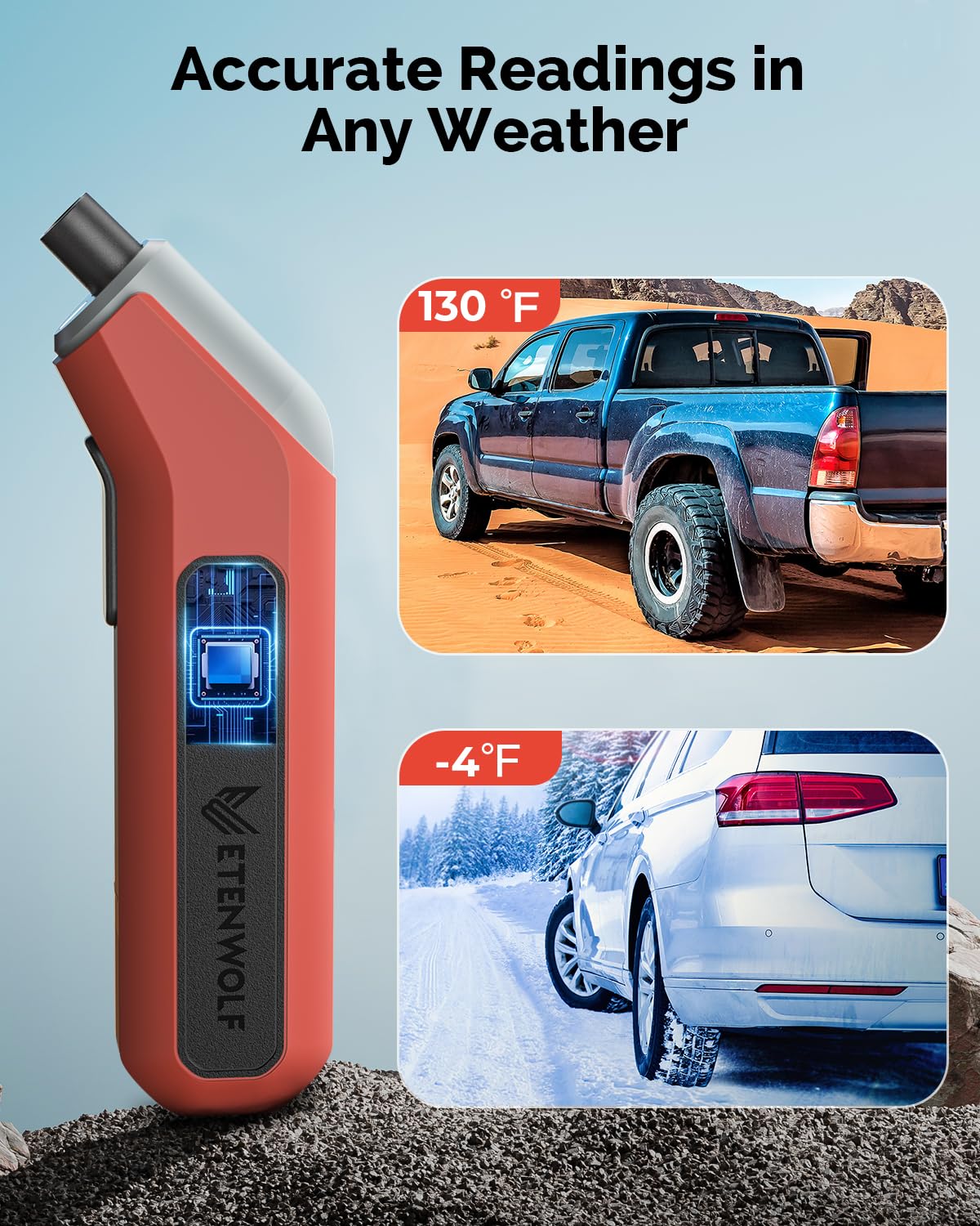 Digital Tire Pressure Gauge 3-200 PSI ETENWOLF