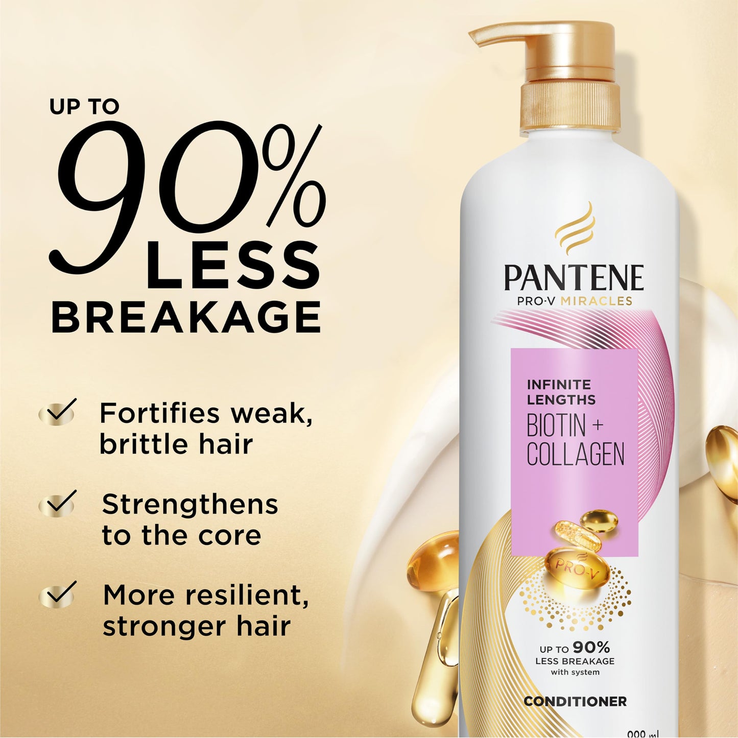 Pantene Conditioner with Biotin & Collagen, 30 Fl Oz