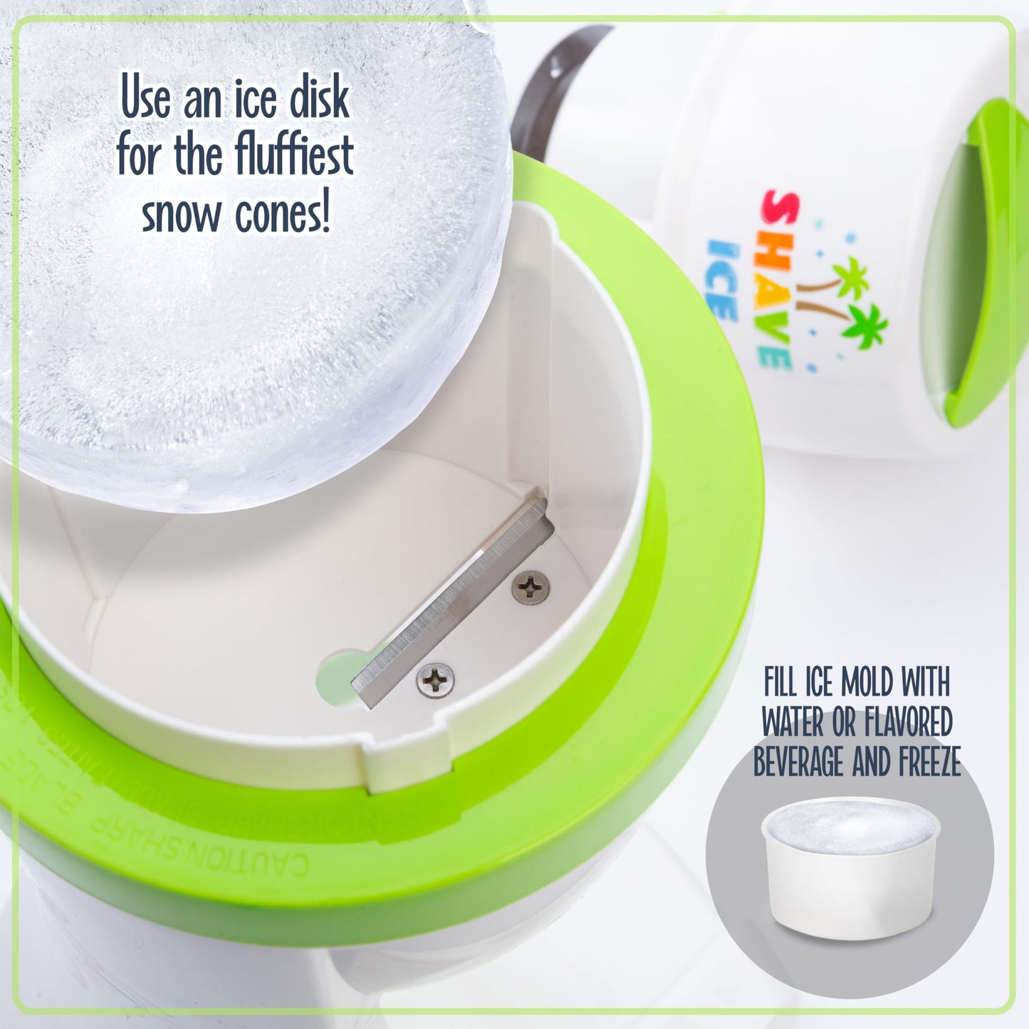 Nostalgia Snow Cone Shaved Retro Table-Top Slushie Machine-includes 1 Reusable Plastic Cup and Ice Molds, Hawaiian