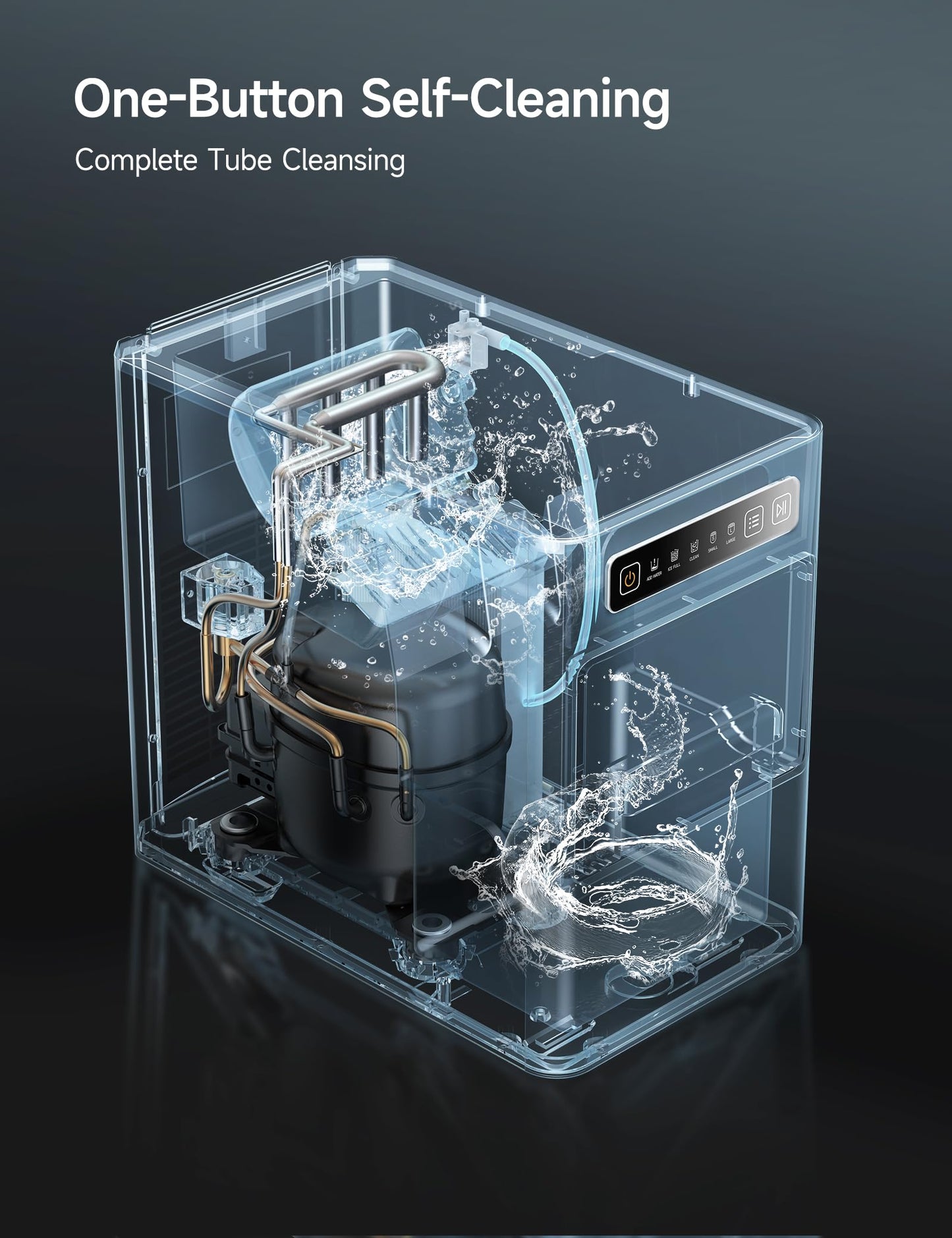 HiCOZY Ice Maker Countertop,Ice in 6 Mins, 24 lbs/Day, Portable & Compact Gift with Self-Cleaning,for Apartment/Under Cabinet/Kitchen/Office/Camping/RV/Home Bar (Light Black)