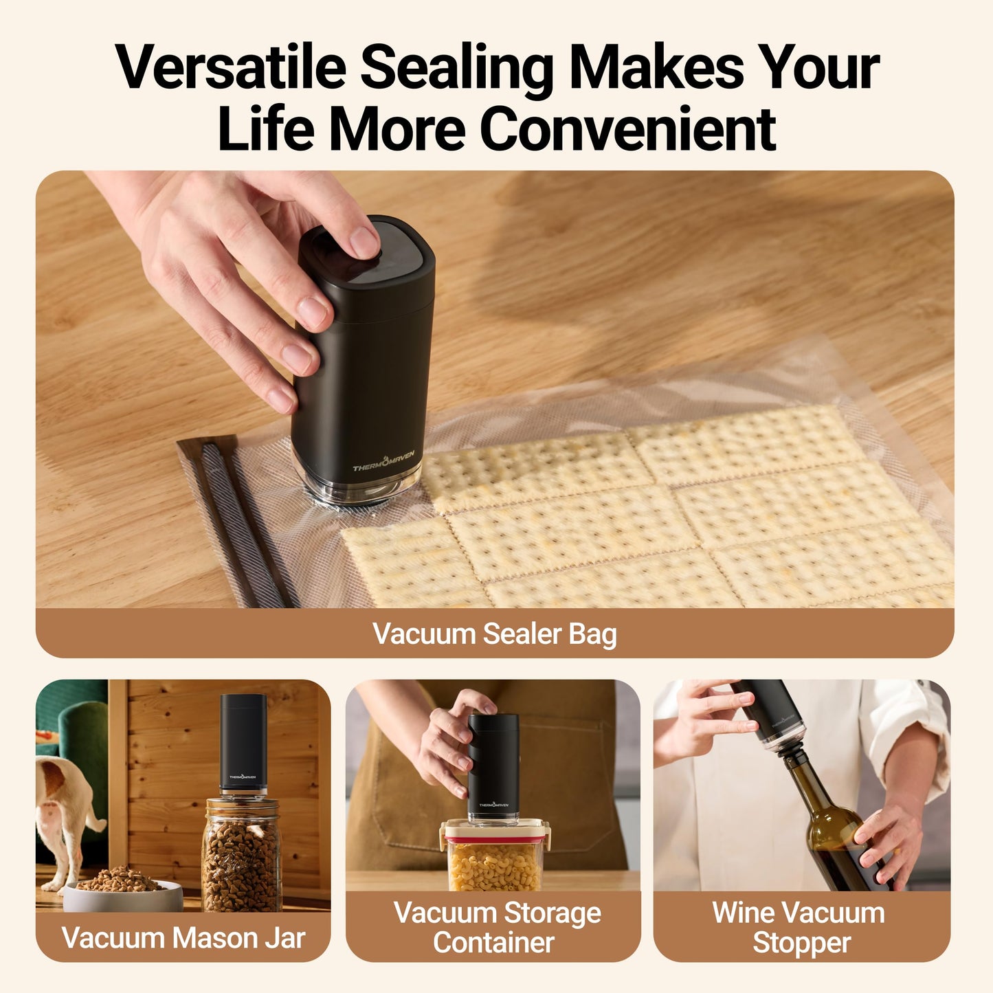 Vacuum Sealer Kit with Reusable Lids