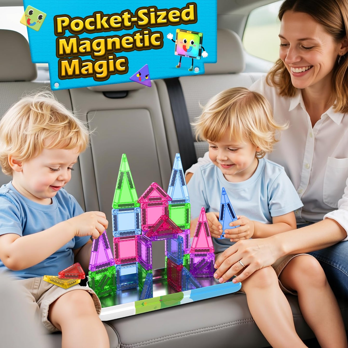 Magnetic Building Tiles for Kids Ages 4-8