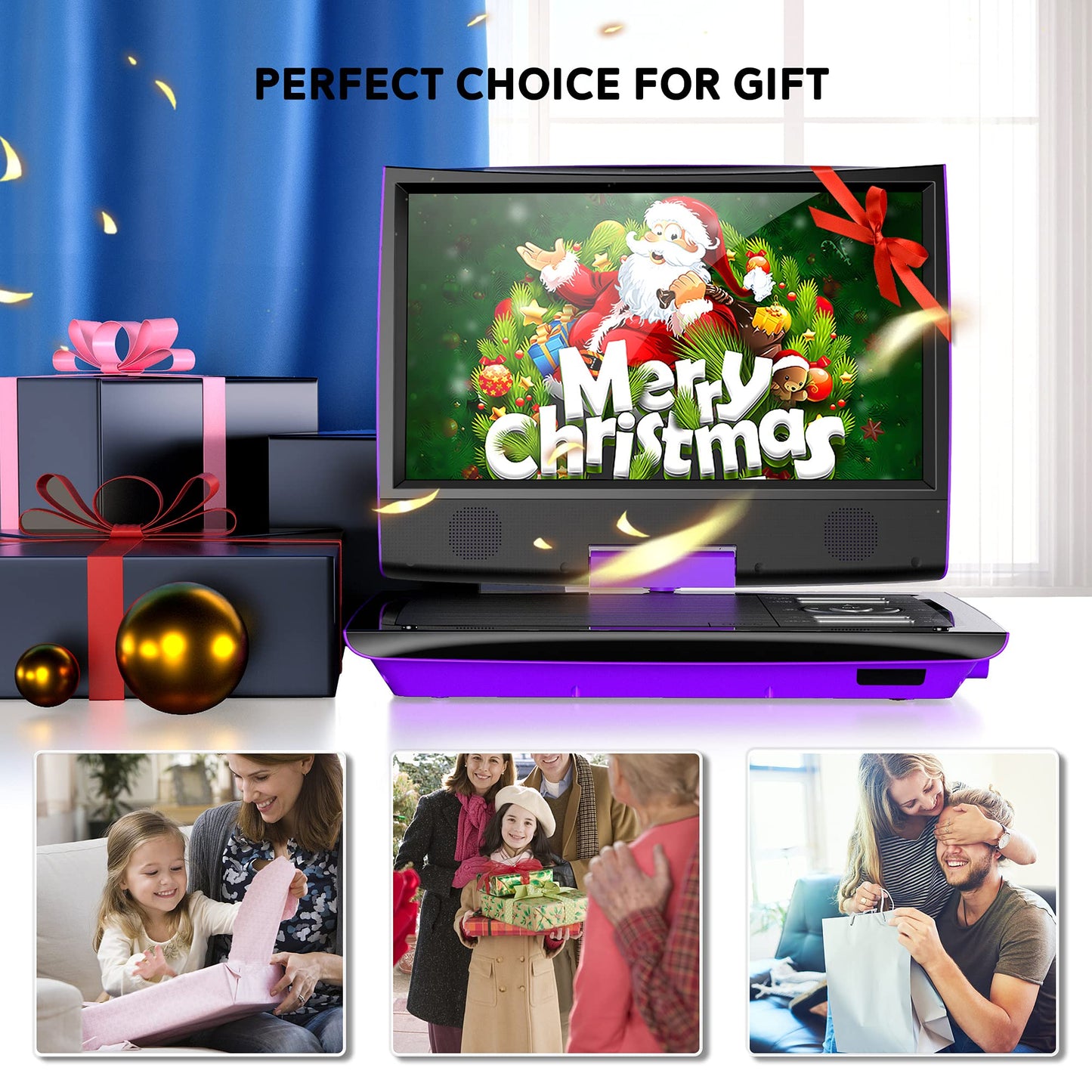 Portable DVD Player with HD Swivel Screen