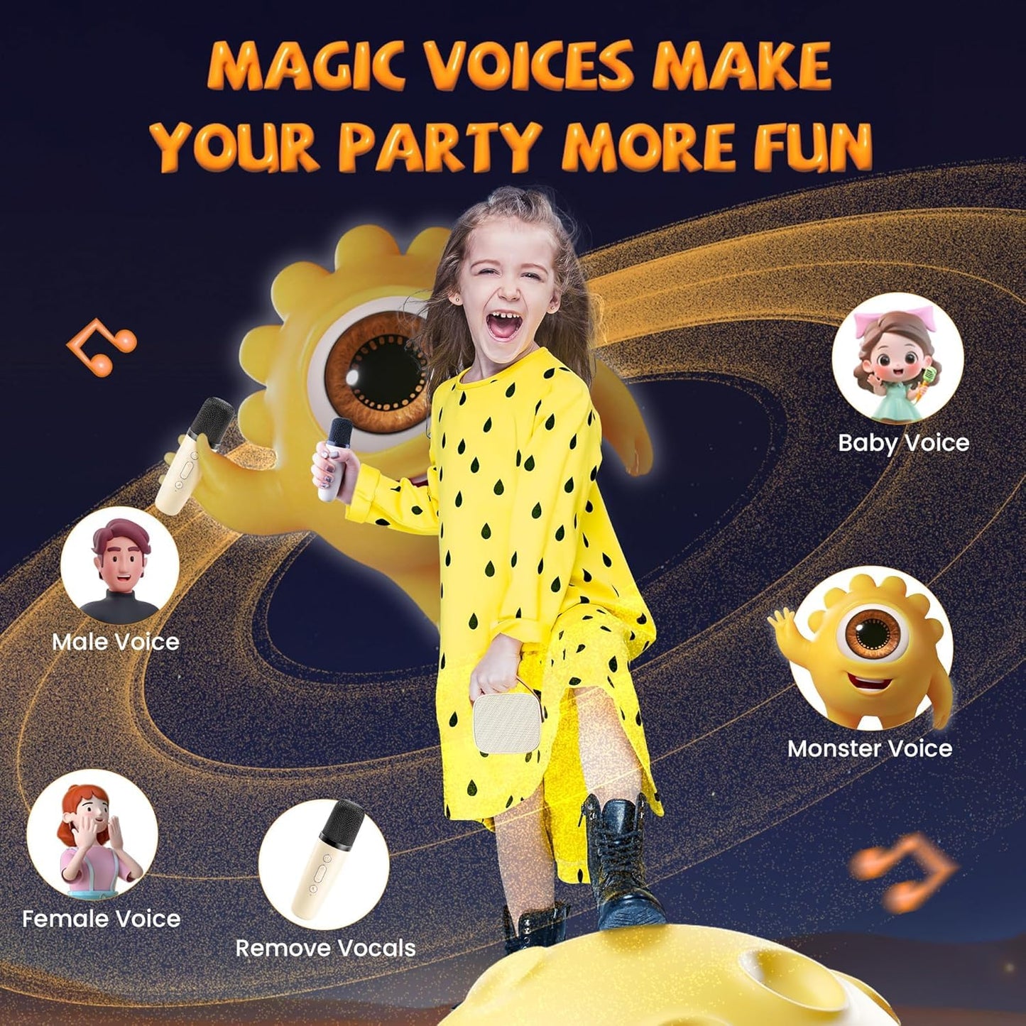 IROO Mini Karaoke Machine with Wireless Microphones