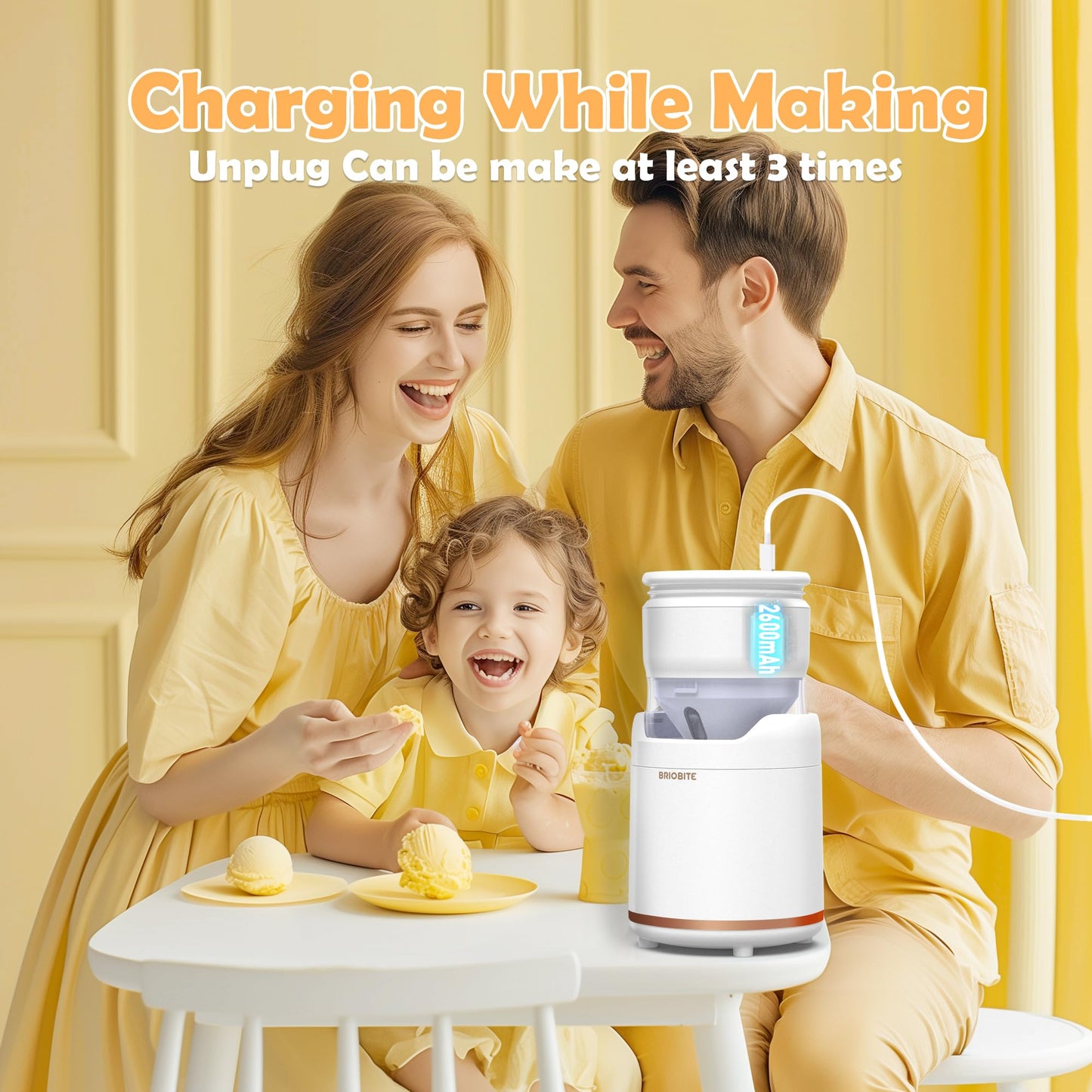 BRIOBITE Compact Electric Ice Cream Maker