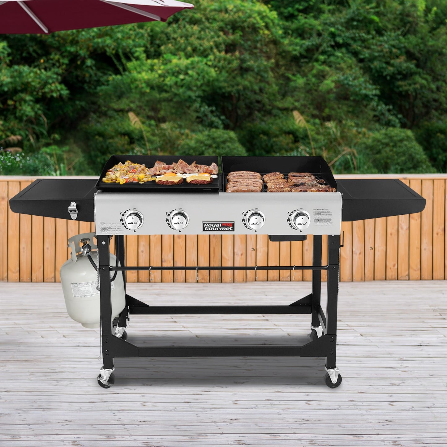 Royal Gourmet Portable Propane Grill and Griddle Combo