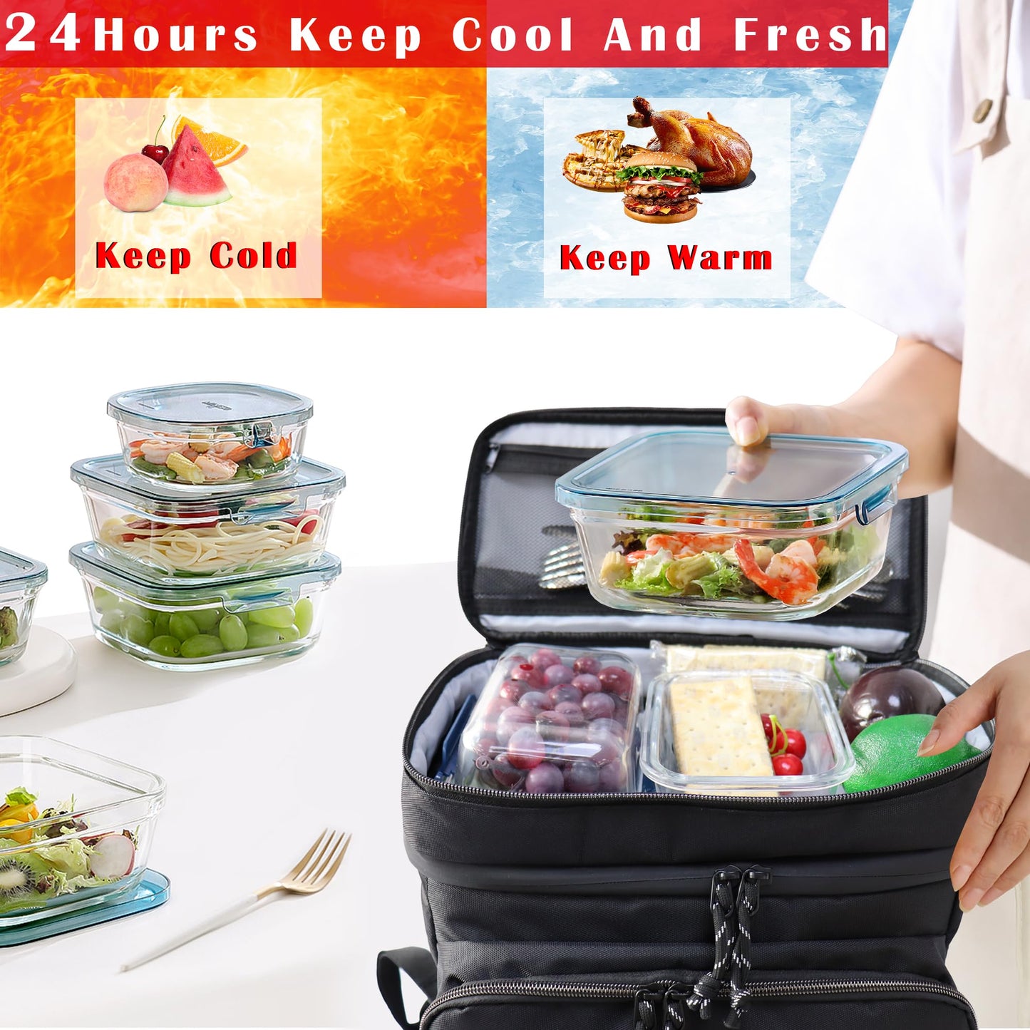 Double Deck Cooler Backpack for Camping & Hiking