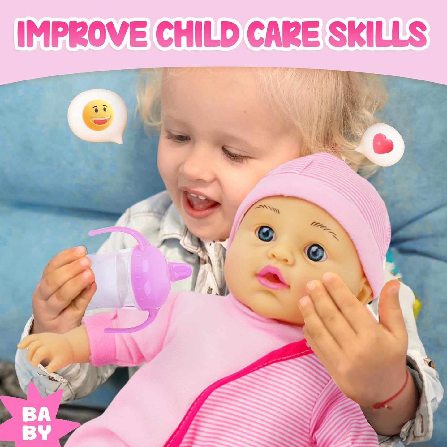 SMILESSKIDDO Talking Baby Doll with Toy Doctor Kit for Kids