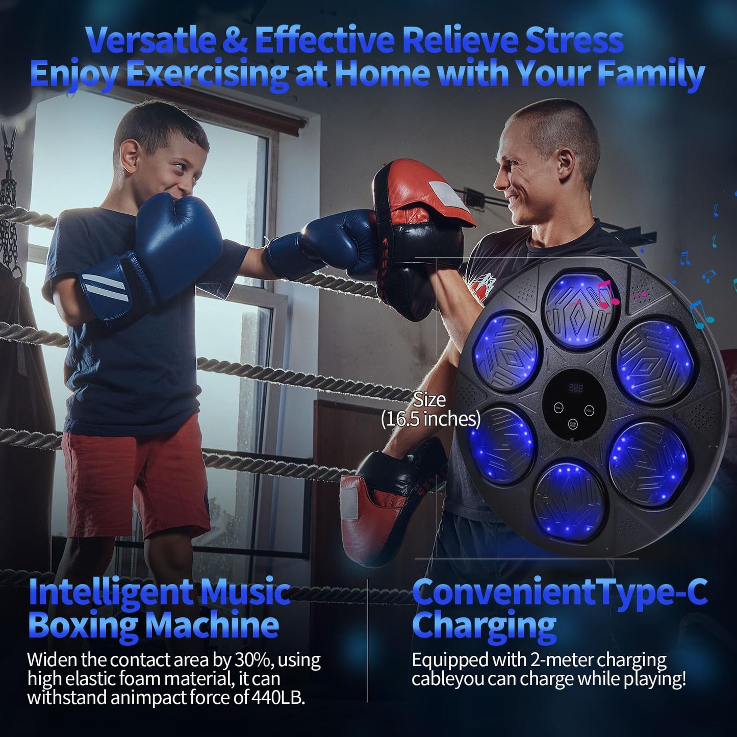 Bluetooth Boxing Trainer with Gloves and LED
