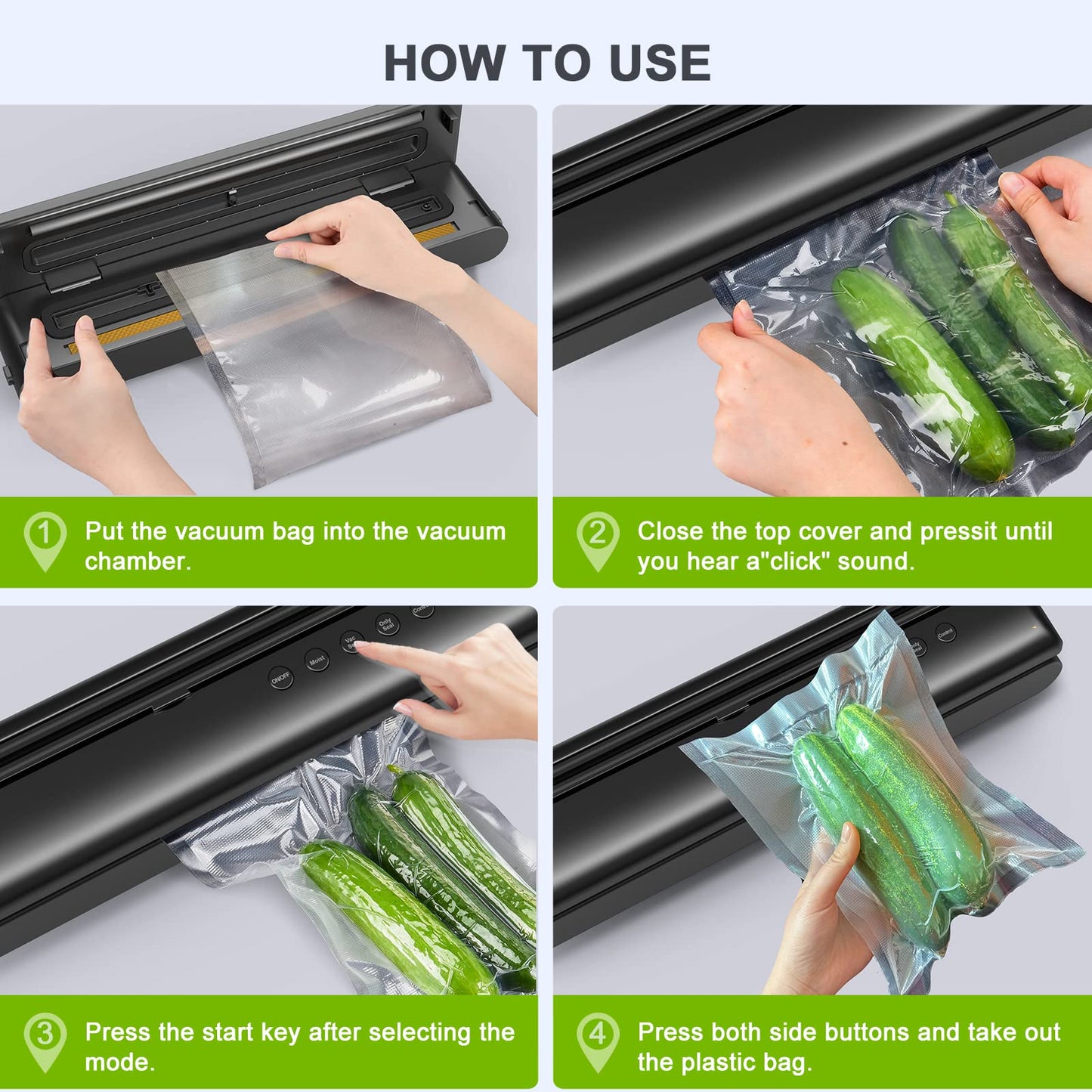 5-in-1 Vacuum Sealer with 15 Bags and Hose