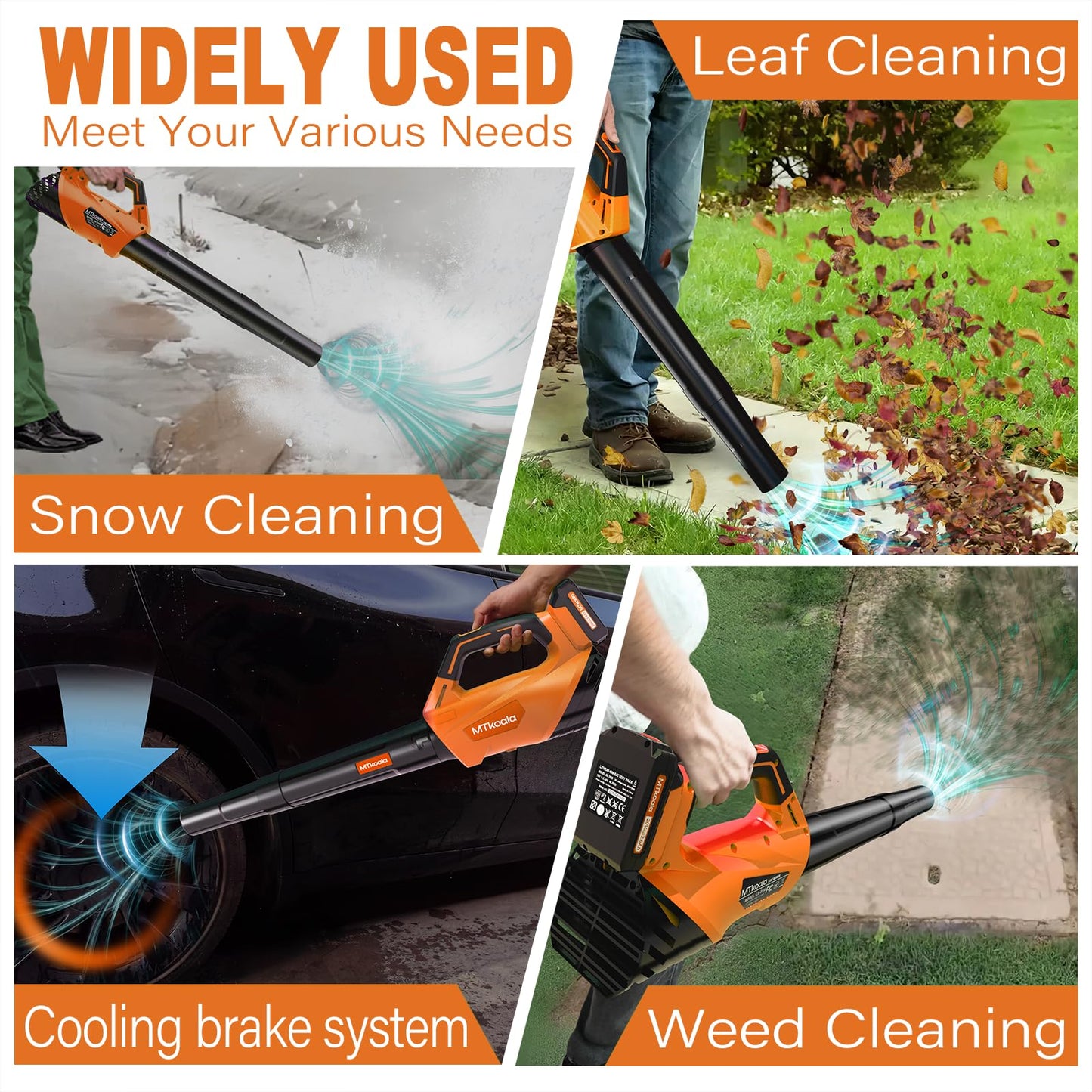 Cordless Leaf Blower 450CFM 2 Speed Mode