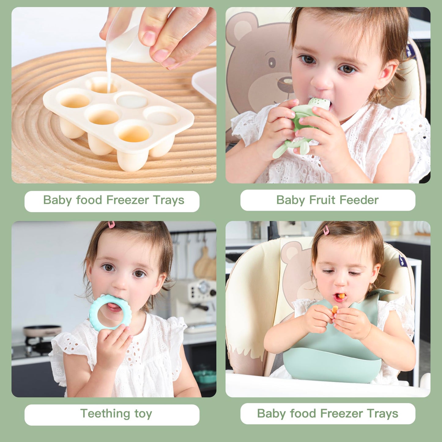Baby Feeding Set with Fruit Feeder & Bibs