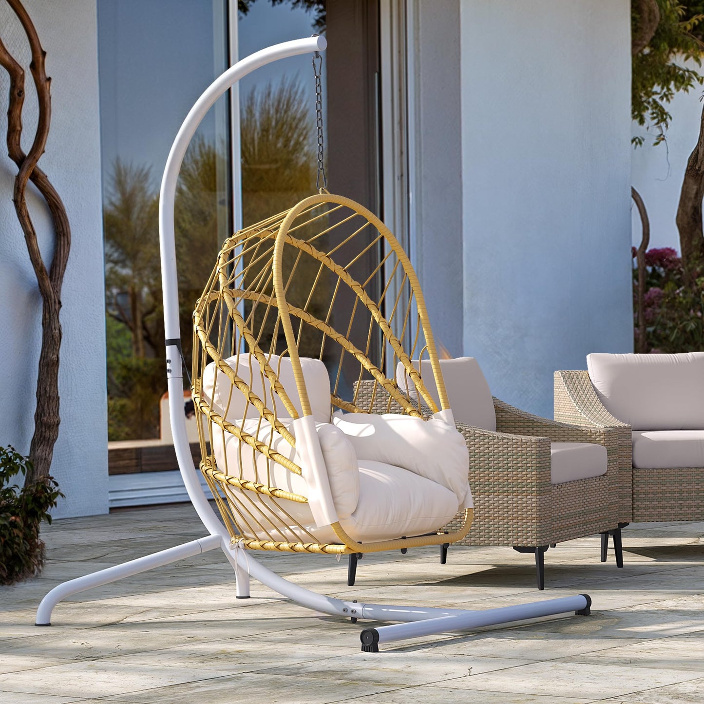 Hanging Egg Chair with Stand by YITAHOME