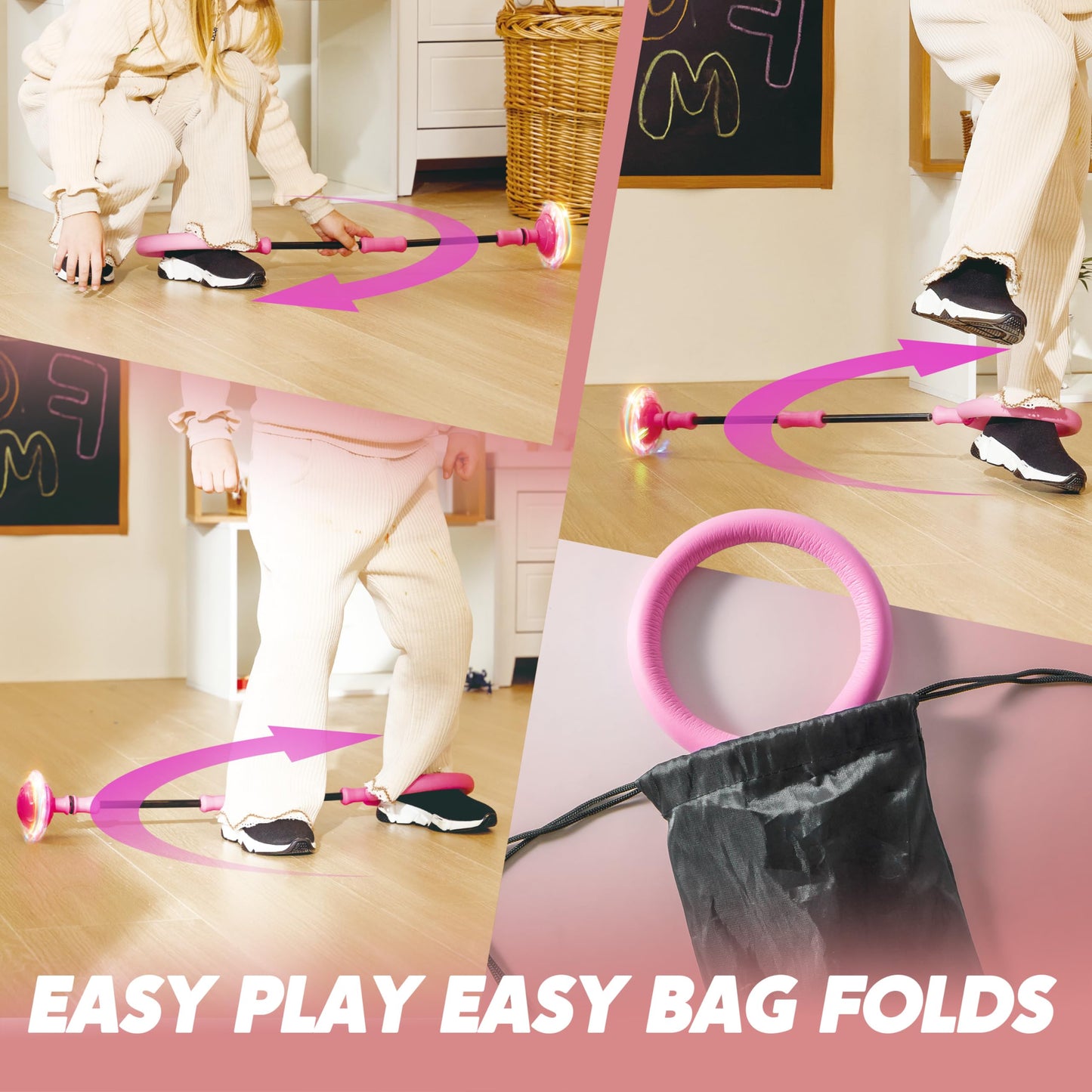 JOYIN Flashing Pink Ankle Skip Ball for Kids
