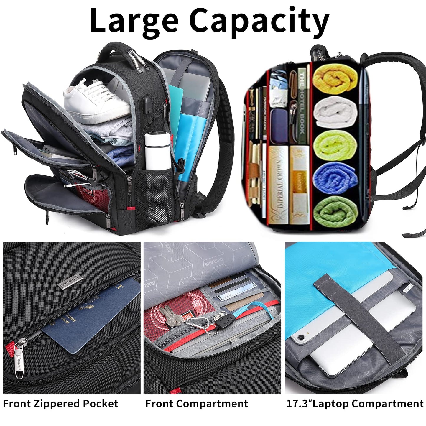 DUSLANG 50L Travel Laptop Backpack for 17"