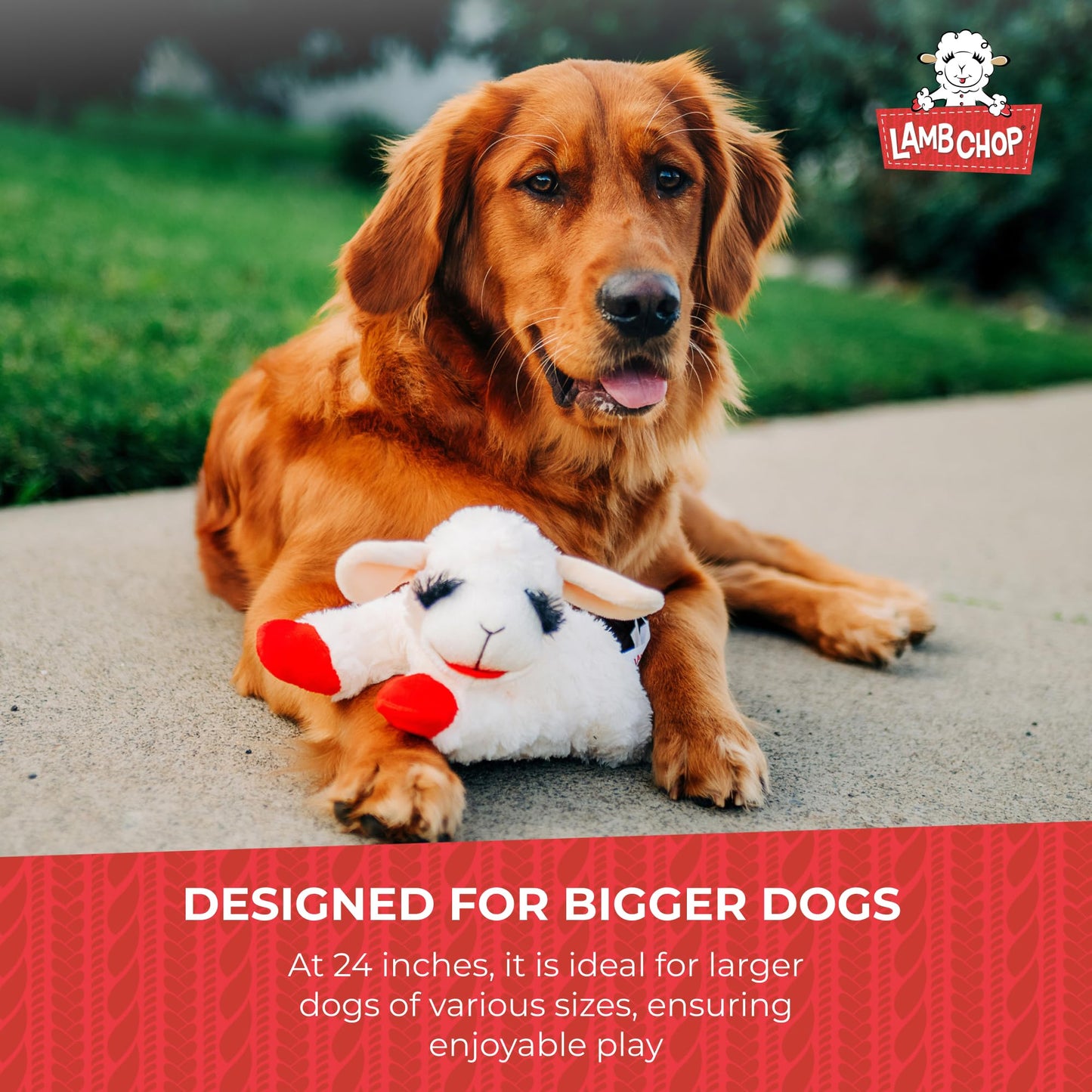 Multipet Lamb Chop Plush Dog Toy - Jumbo Squeaky
