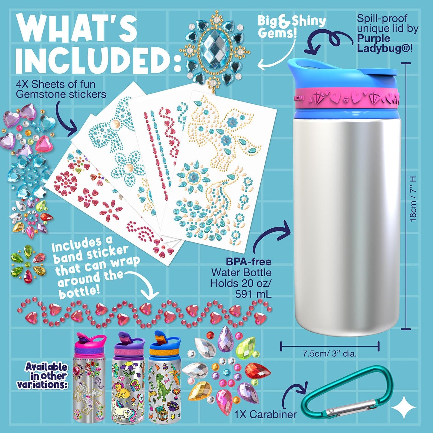 DIY Water Bottle Craft Set for Girls