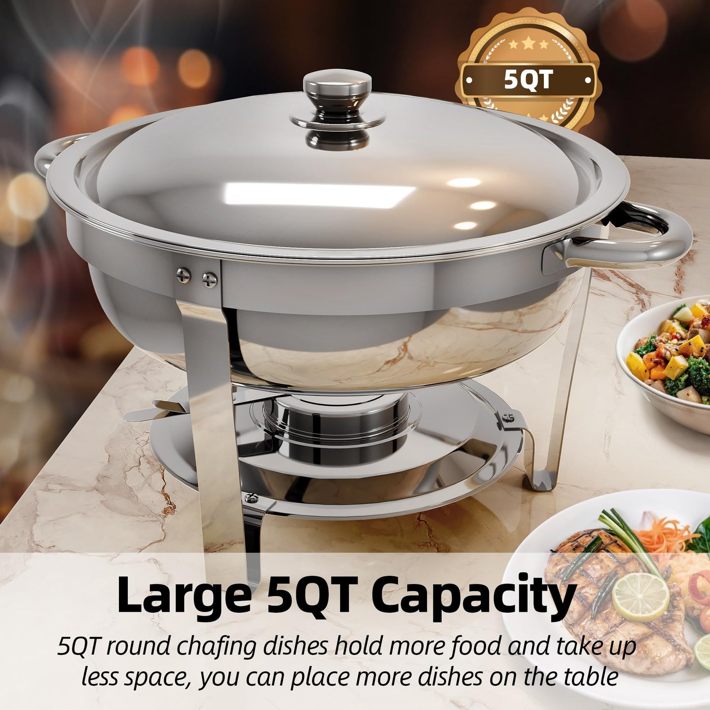 YITAHOME 5QT Round Chafing Dish Set for Buffet