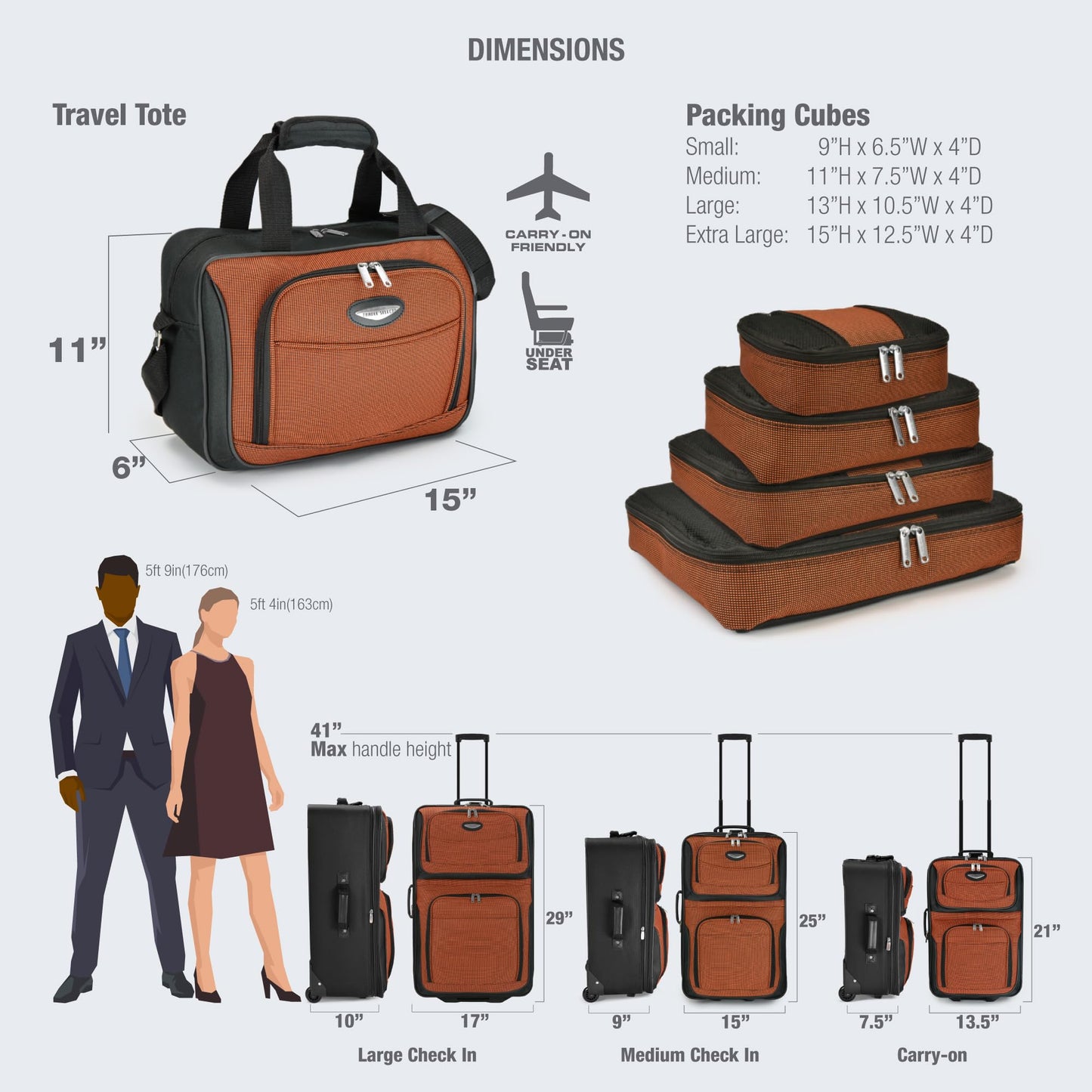 4-Piece Rolling Luggage Set by Travel Select