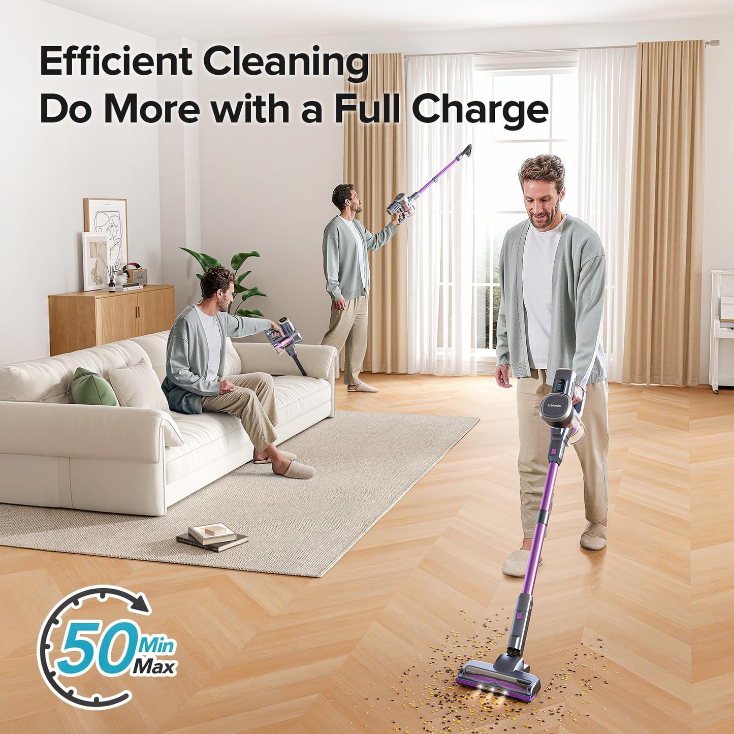 Cordless Vacuum Cleaner with LED Display & Suction