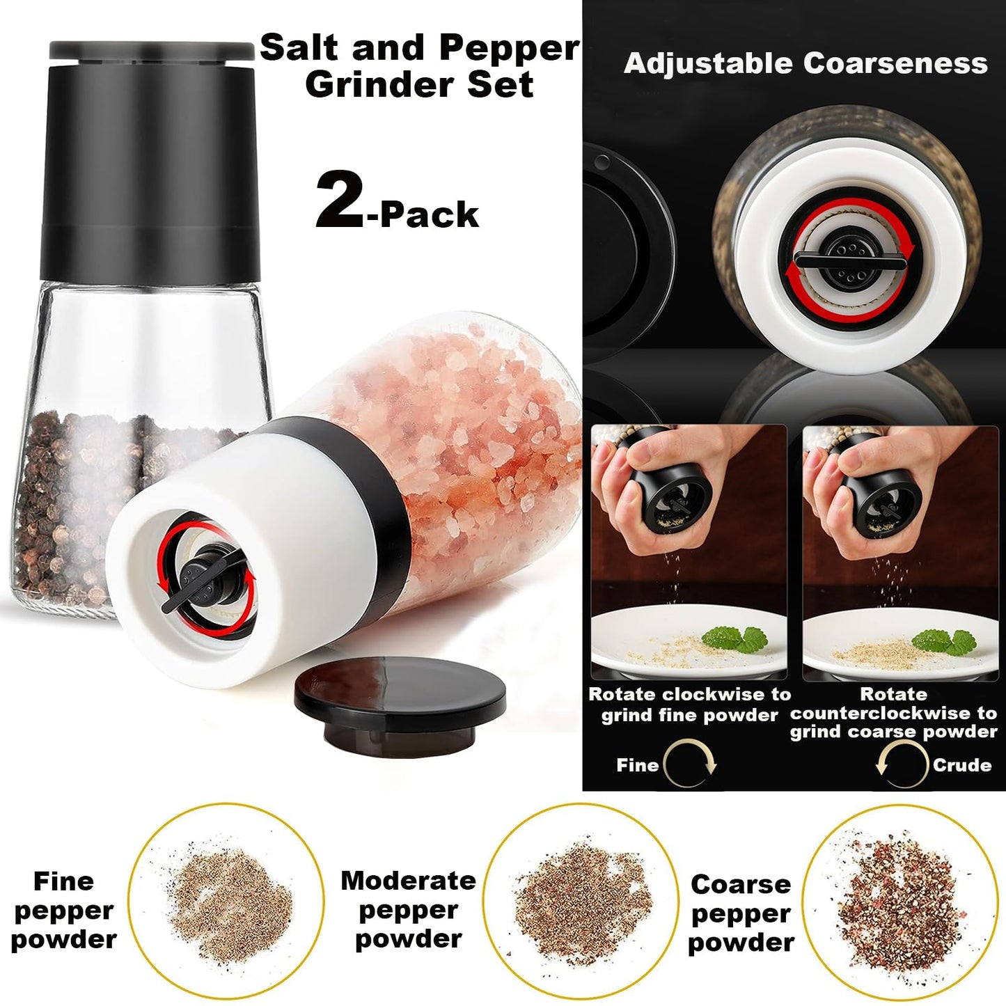Salt and Pepper Grinder Set by ANDONG