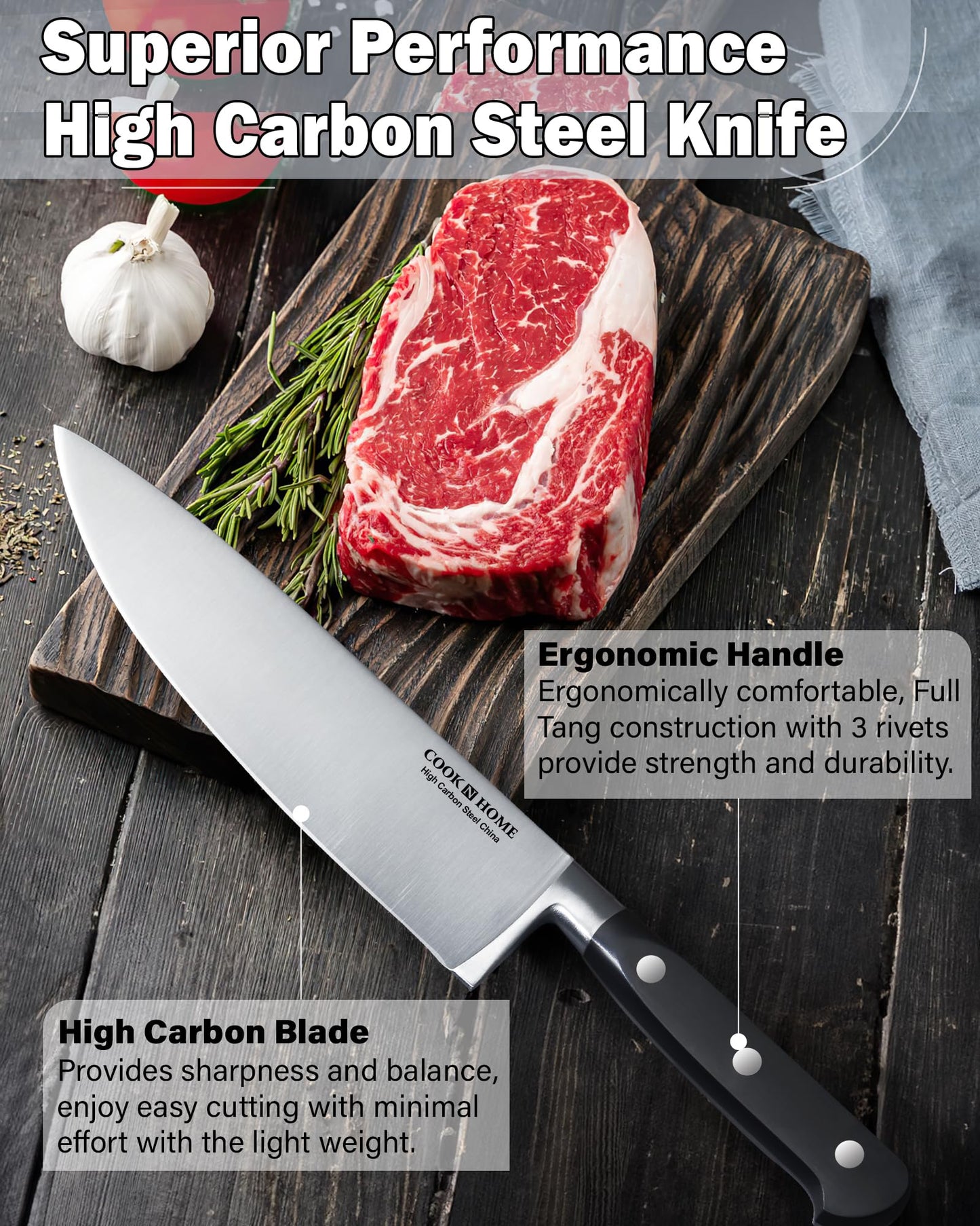 15-Piece Cook N Home Kitchen Knife Set