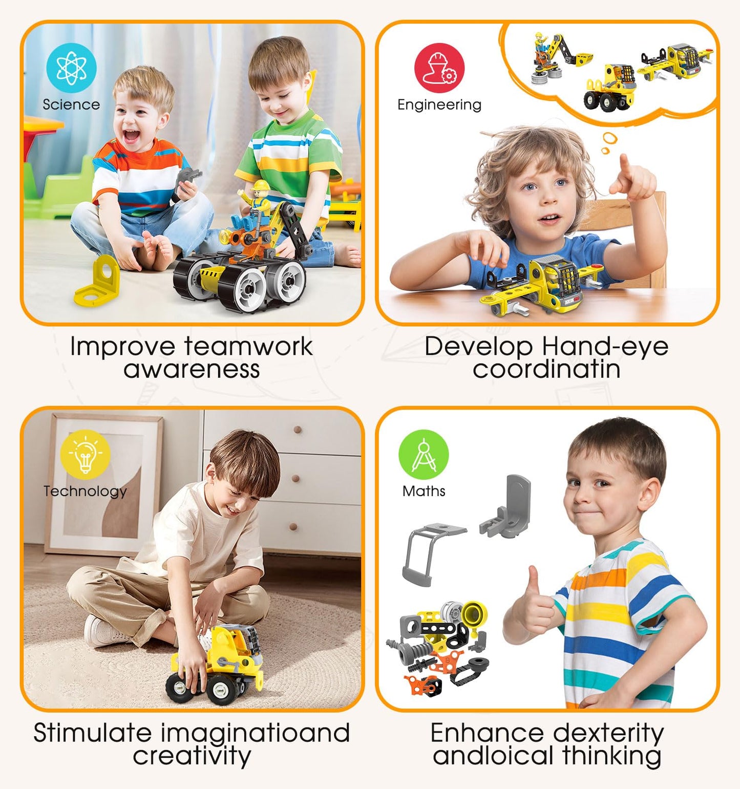 6-in-1 STEM Building Toys for Kids