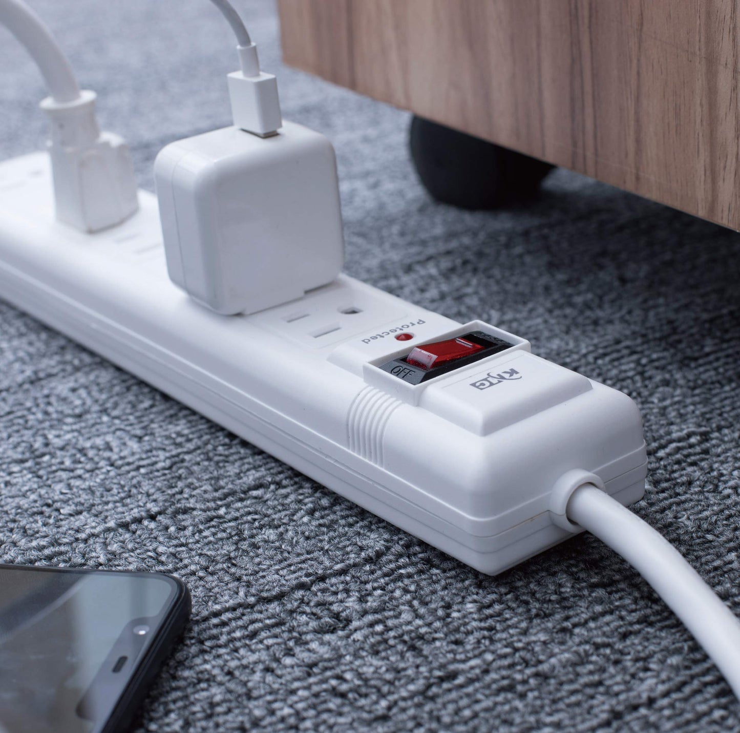 KMC 6-Outlet Surge Protector Power Strip, 2-Pack