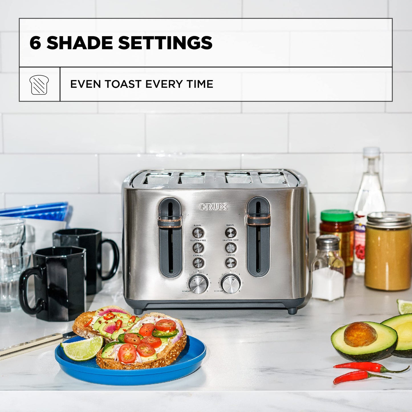 Crux 4-Slice Toaster with Extra Wide Slots