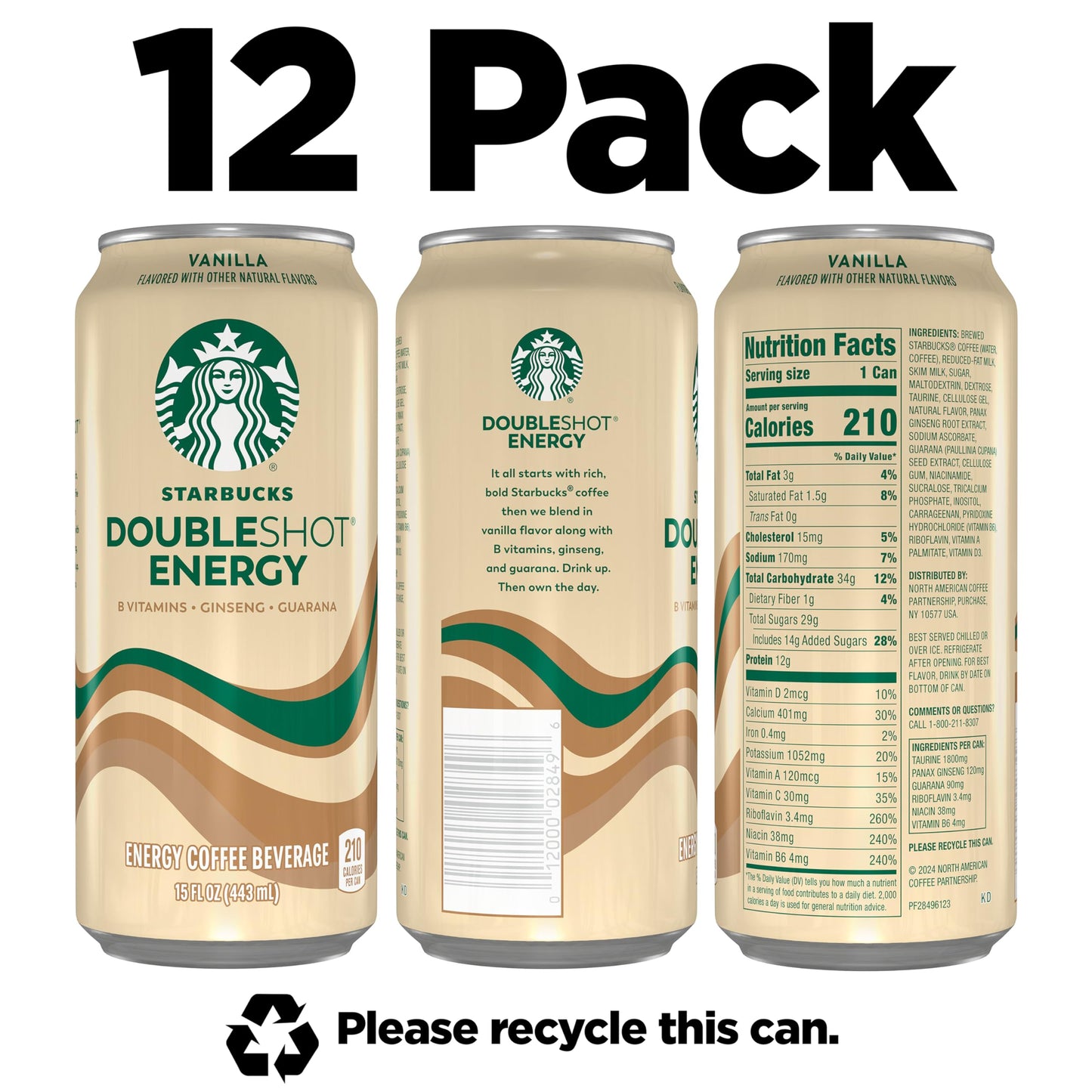 12 Pack Starbucks Doubleshot Energy Coffee Drinks