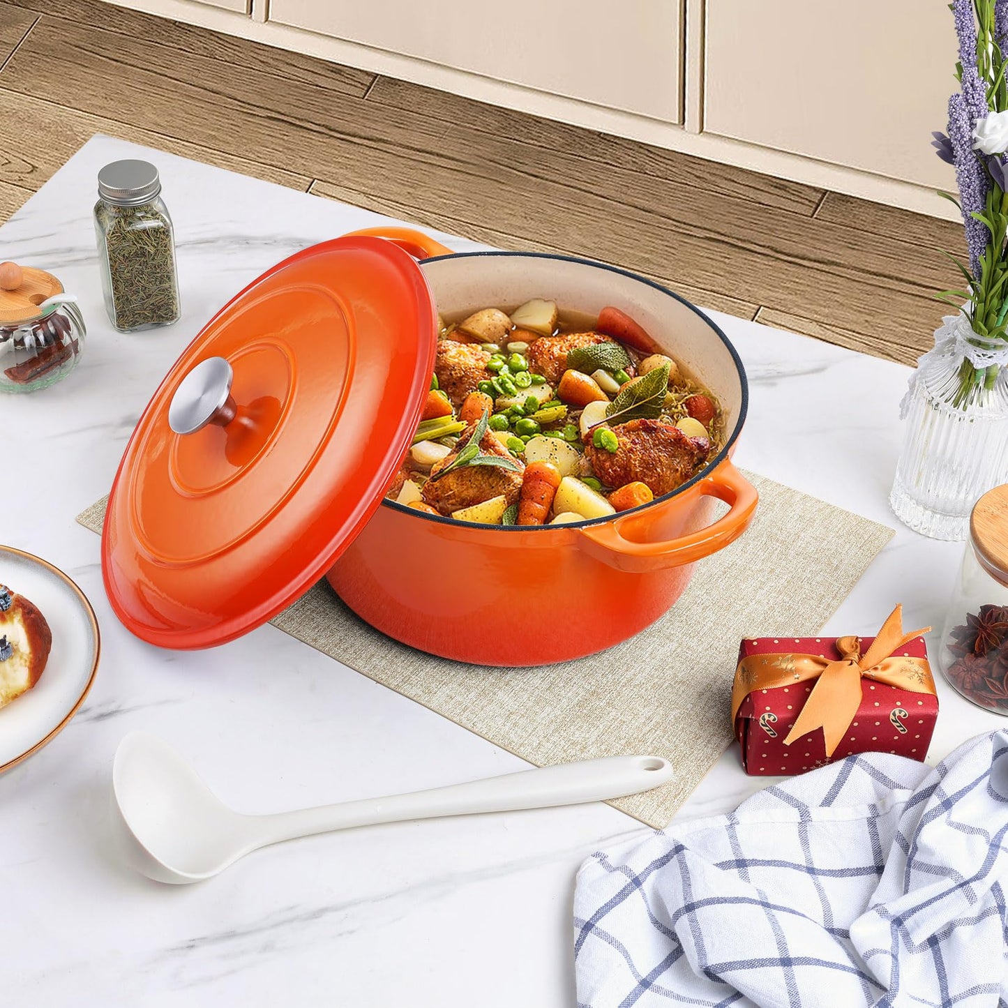6QT Enameled Cast Iron Dutch Oven Pot